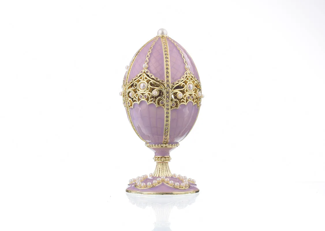 Purple Faberge Egg with Violin Inside