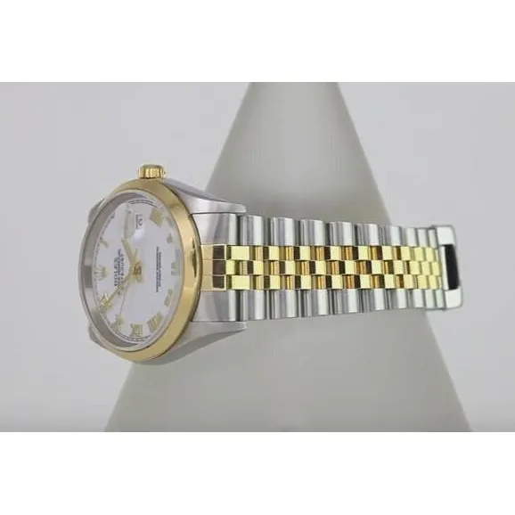 Quick Set Rolex Datejust Men's Watch Smooth Bezel White Roman Dial QUICK SET