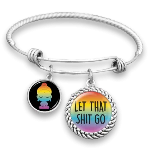 Rainbow Let That Shit Go Charm Bracelet
