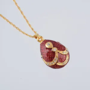 Red & Gold Egg Pendant Necklace