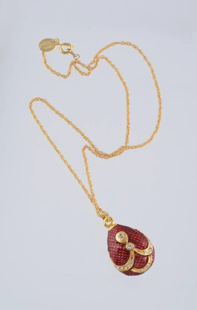 Red & Gold Egg Pendant Necklace