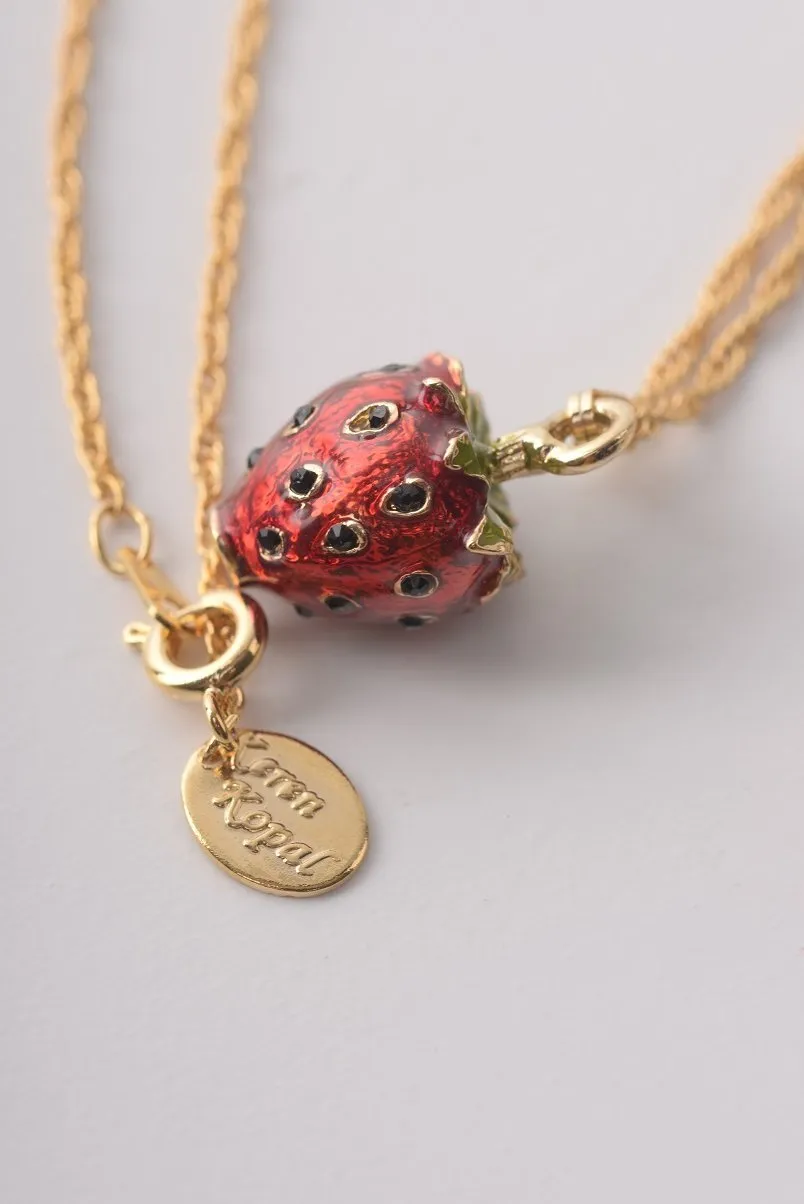 Red Strawberry Pendant Necklace