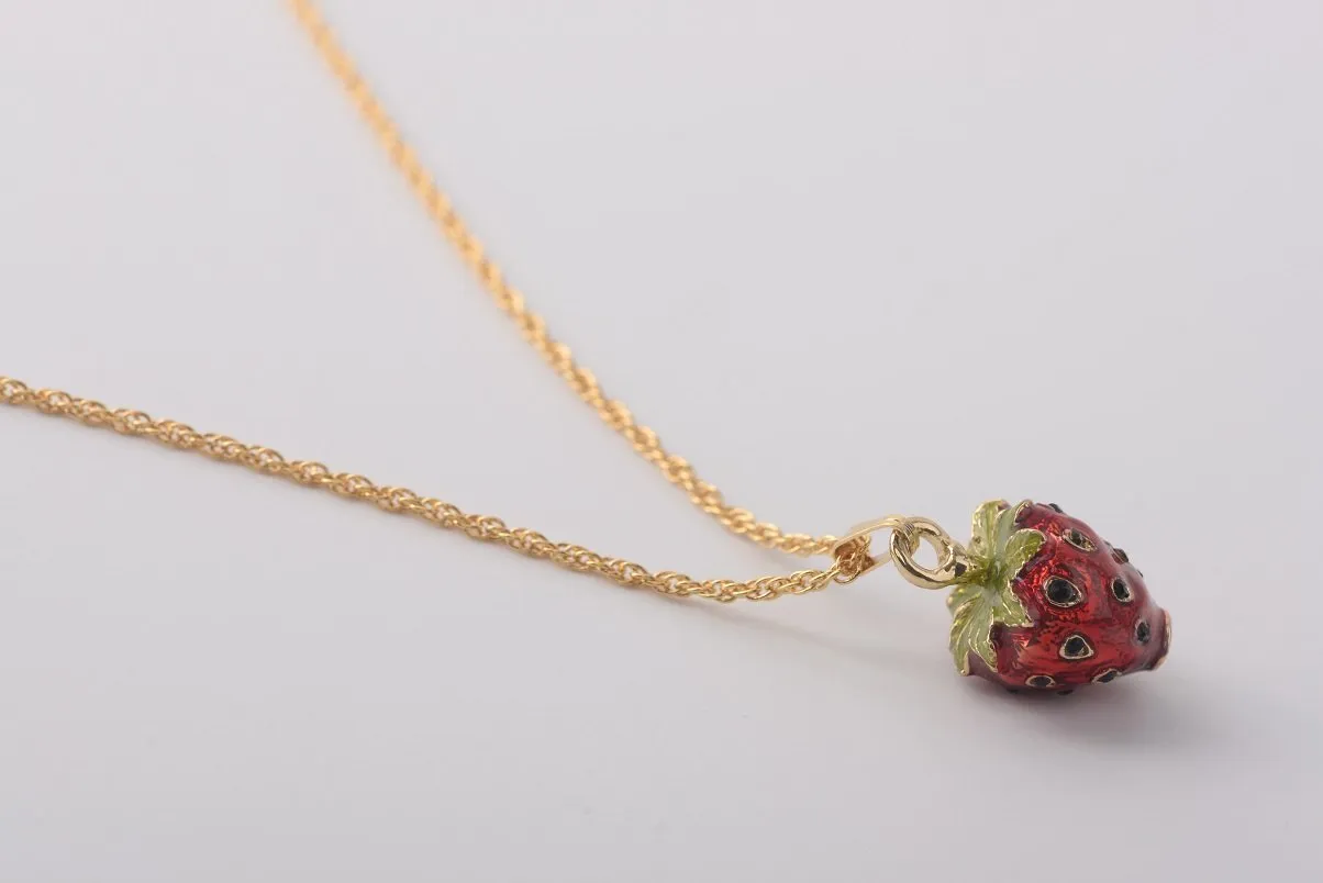 Red Strawberry Pendant Necklace