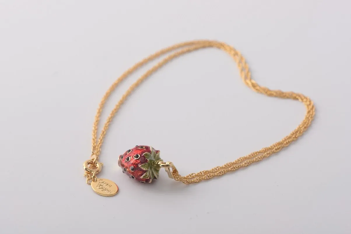Red Strawberry Pendant Necklace
