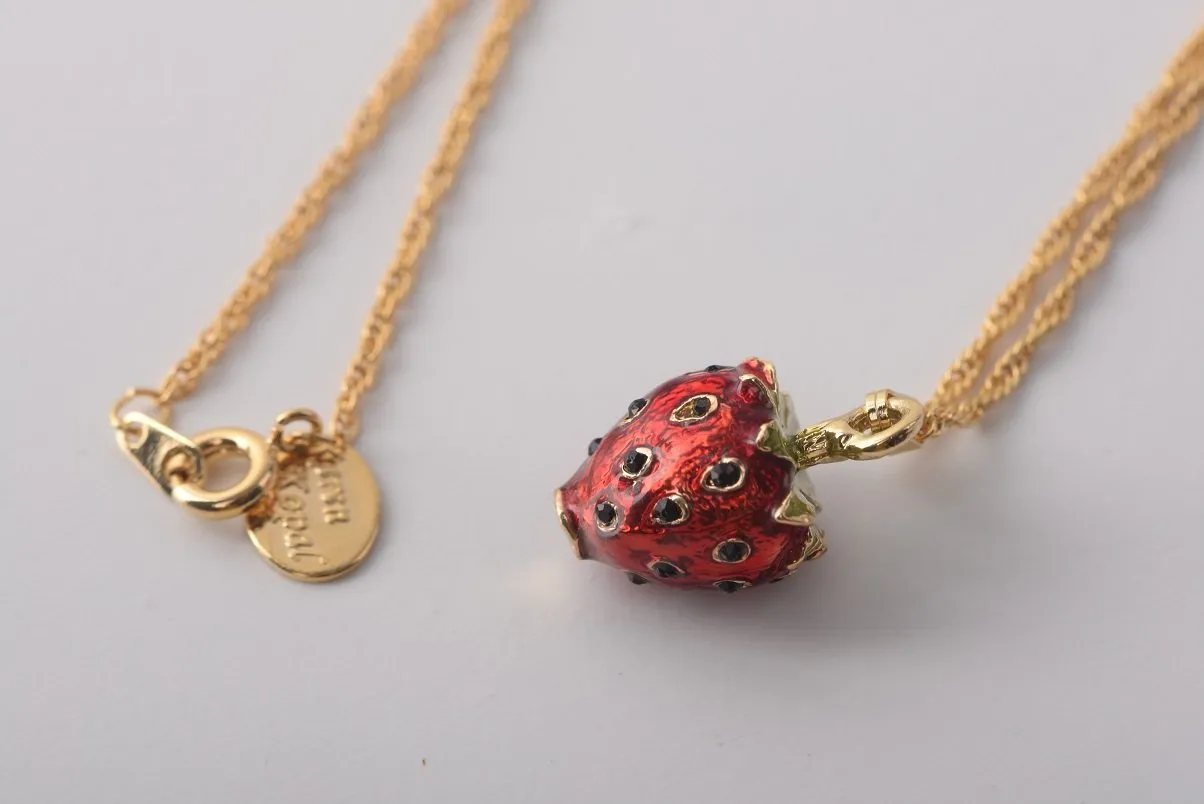Red Strawberry Pendant Necklace