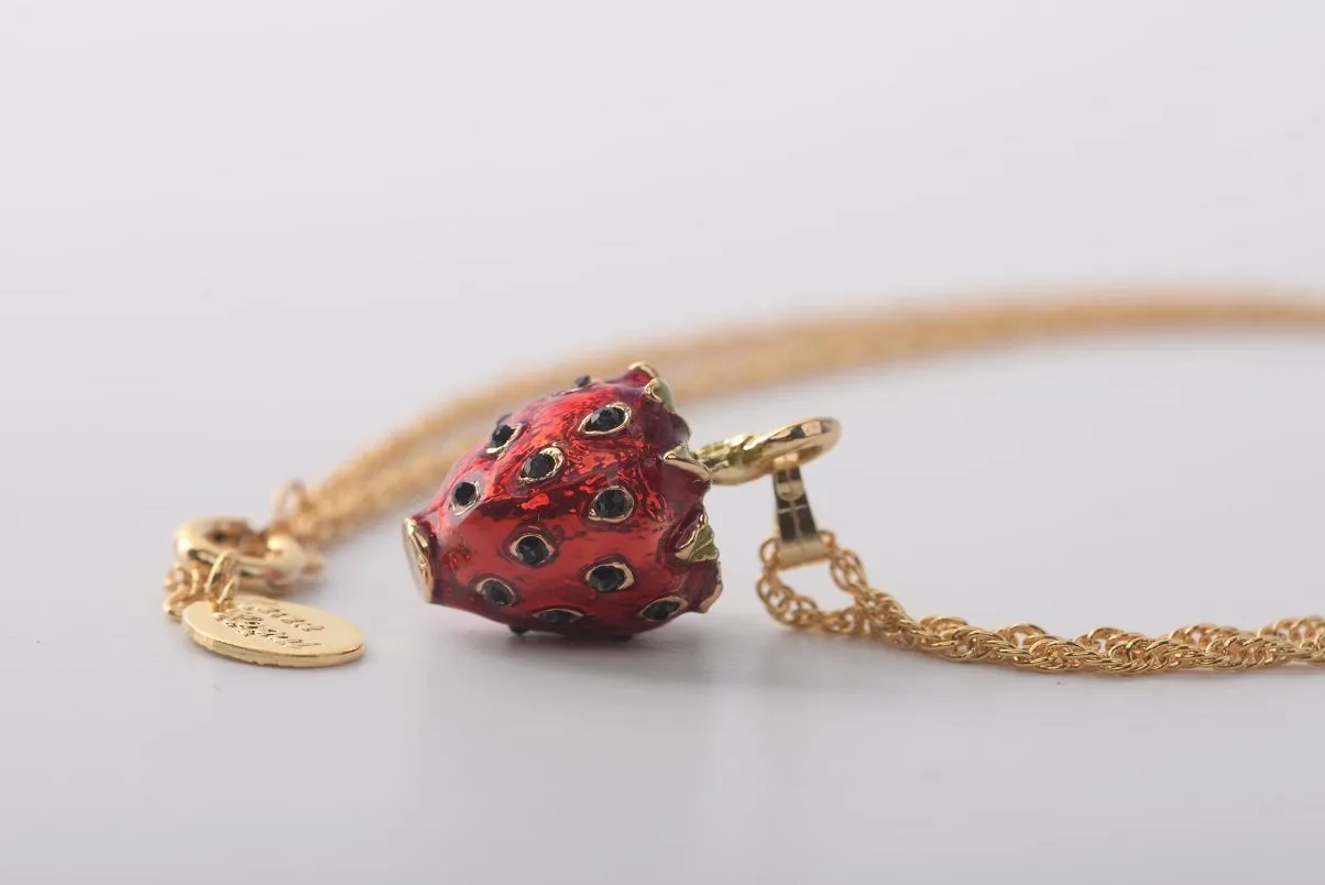 Red Strawberry Pendant Necklace