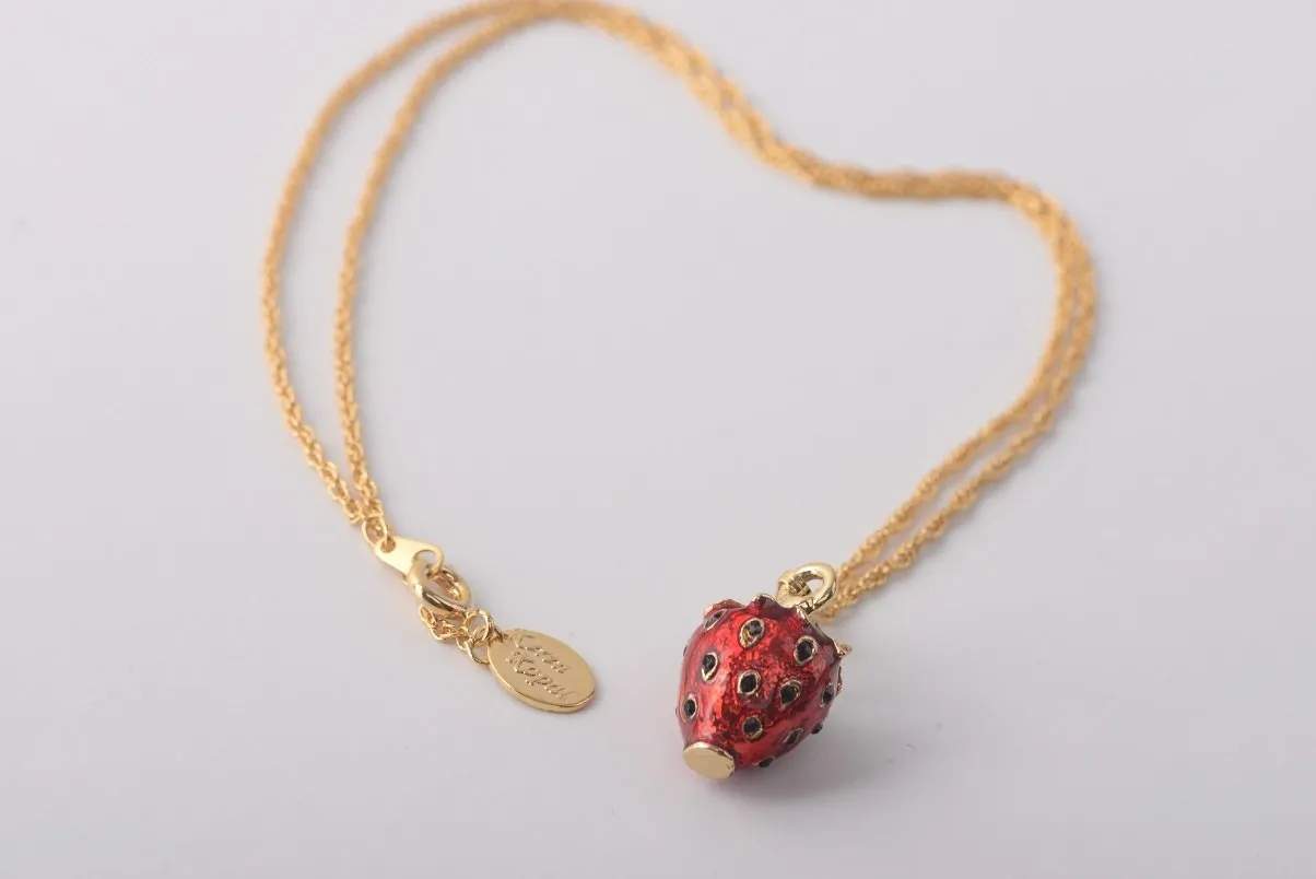 Red Strawberry Pendant Necklace