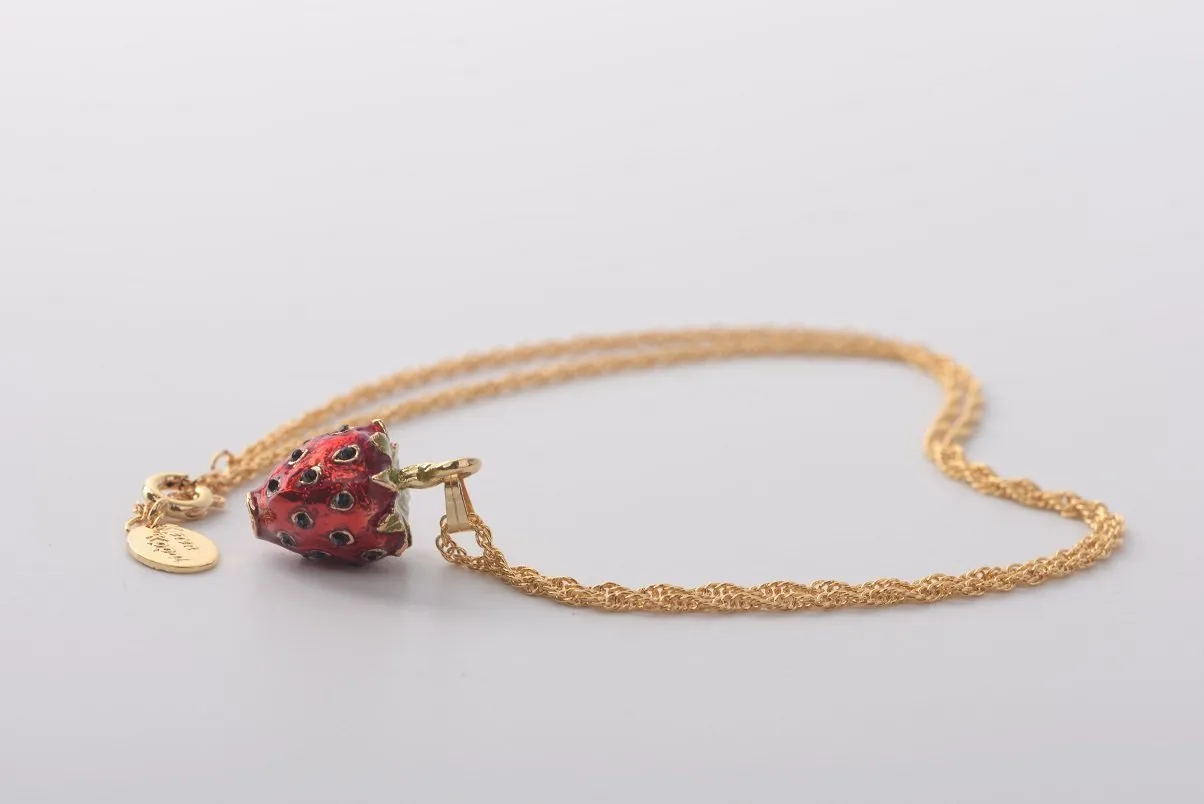 Red Strawberry Pendant Necklace