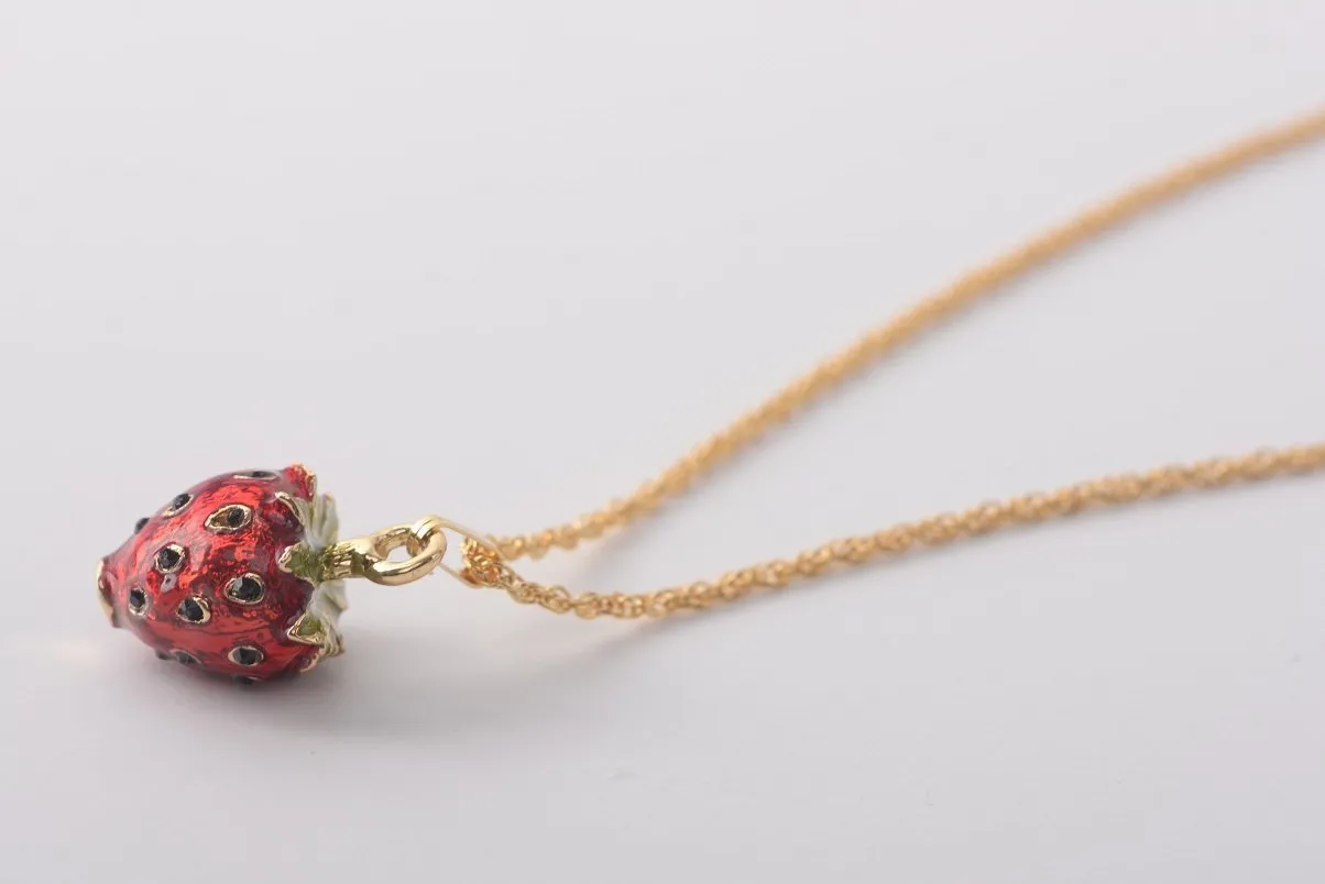Red Strawberry Pendant Necklace