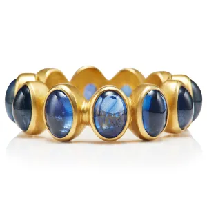 Renaissance Cabochon Oval Blue Sapphire Band in 20K Peach Gold