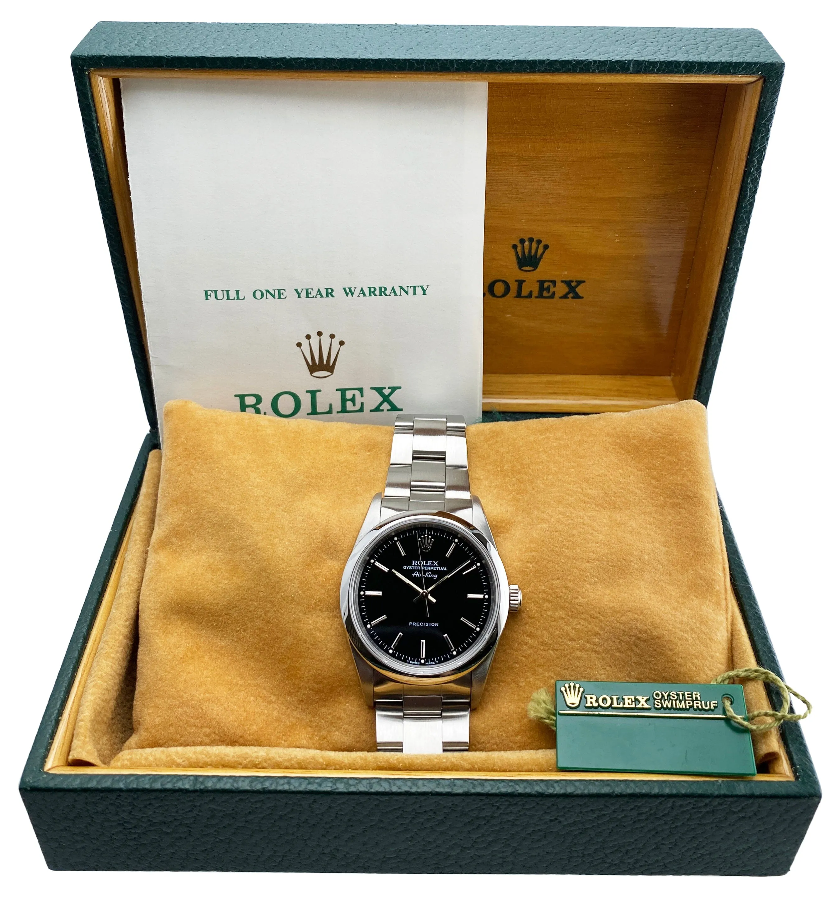 Rolex Air King Precision 14000 Mens Watch Box Papers