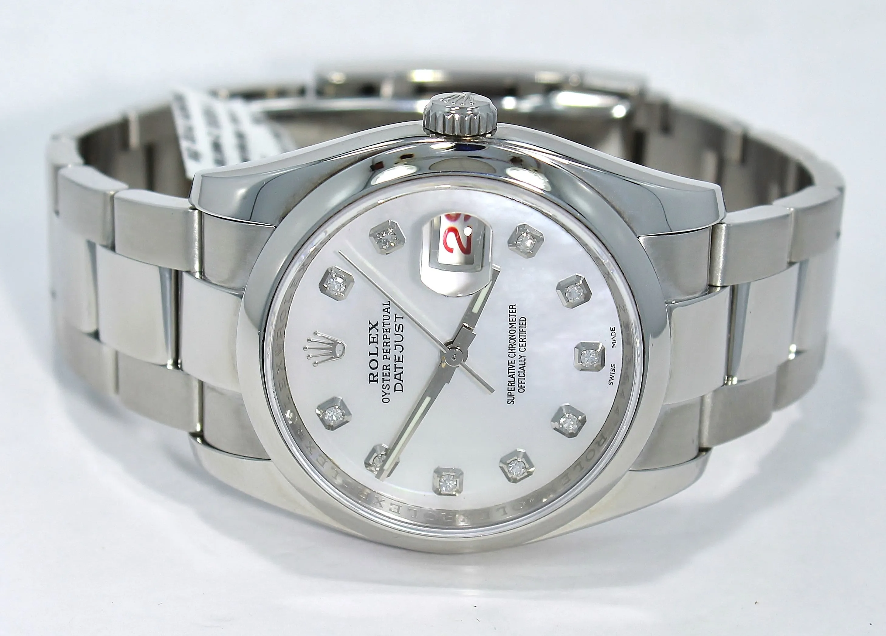 Rolex Datejust 116200 36mm  Diamond Mop Dial Oyster Perpetual