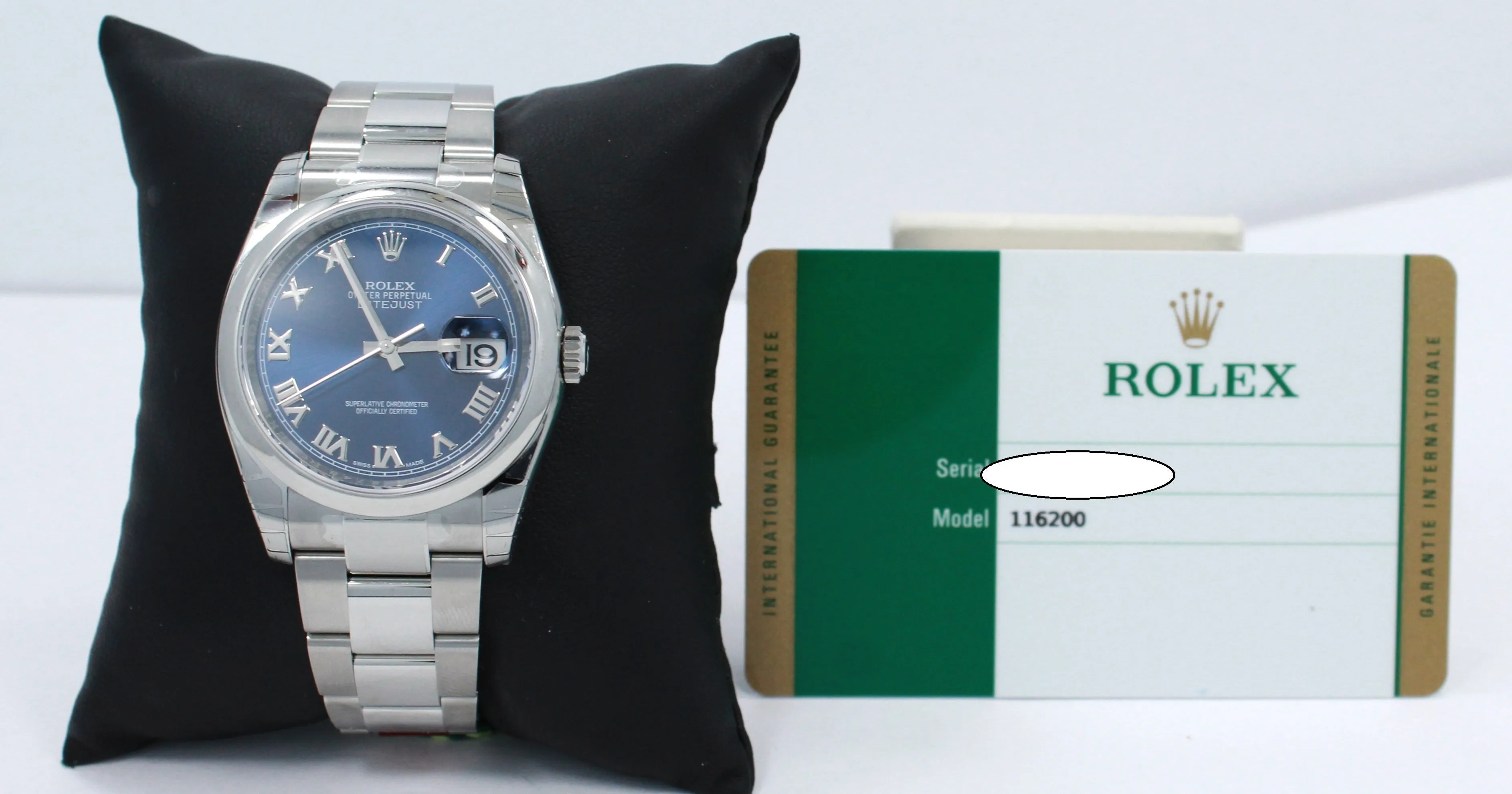 Rolex Datejust 116200 36mm Oyster Perpetual Blue Roman UNWORN