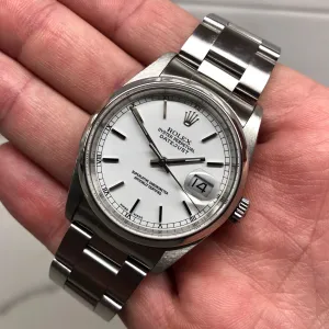 Rolex Datejust 16200 Oyster Perpetual Cal. 3135 White Stick "Y" Serial Wristwatch