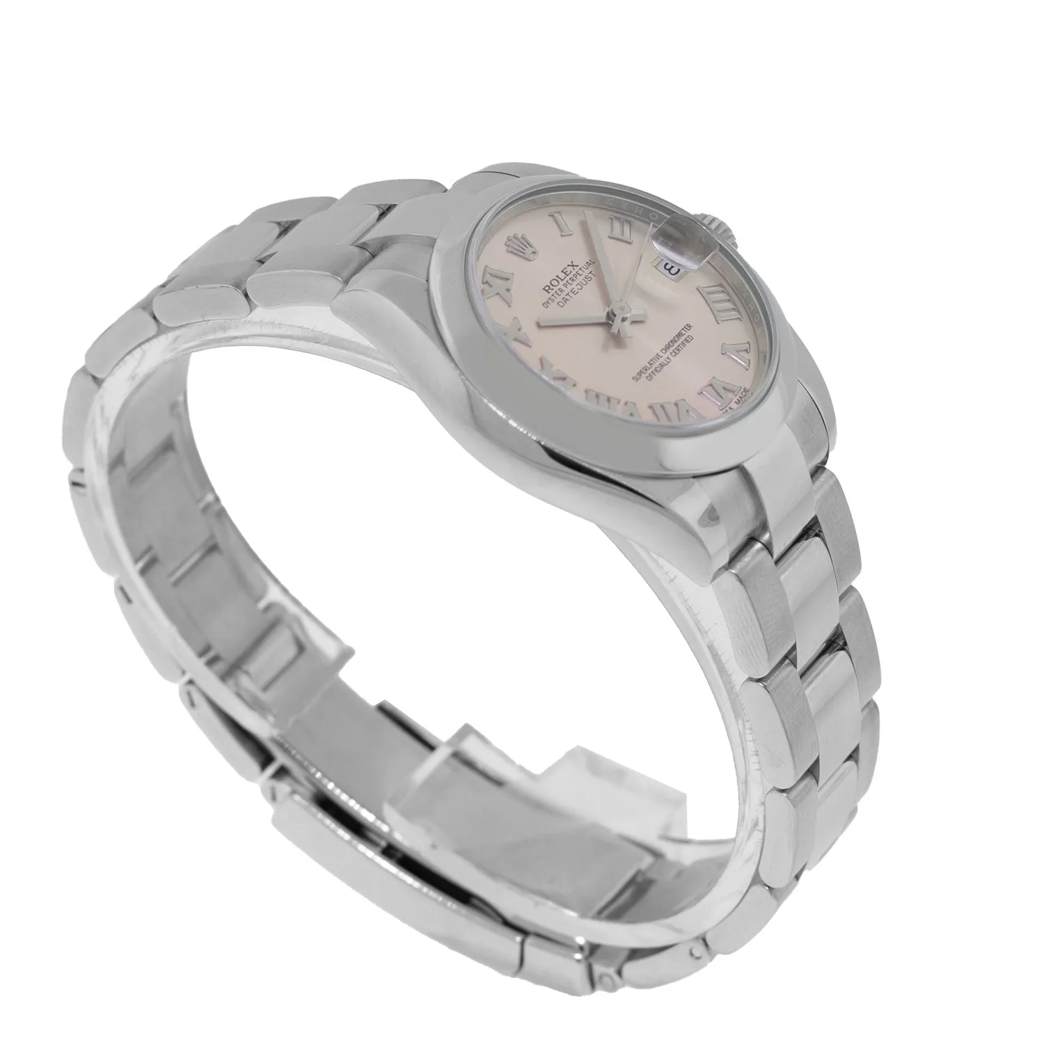 Rolex Datejust 31mm Stainless Steel Pink Roman Dial & Smooth Bezel 178240