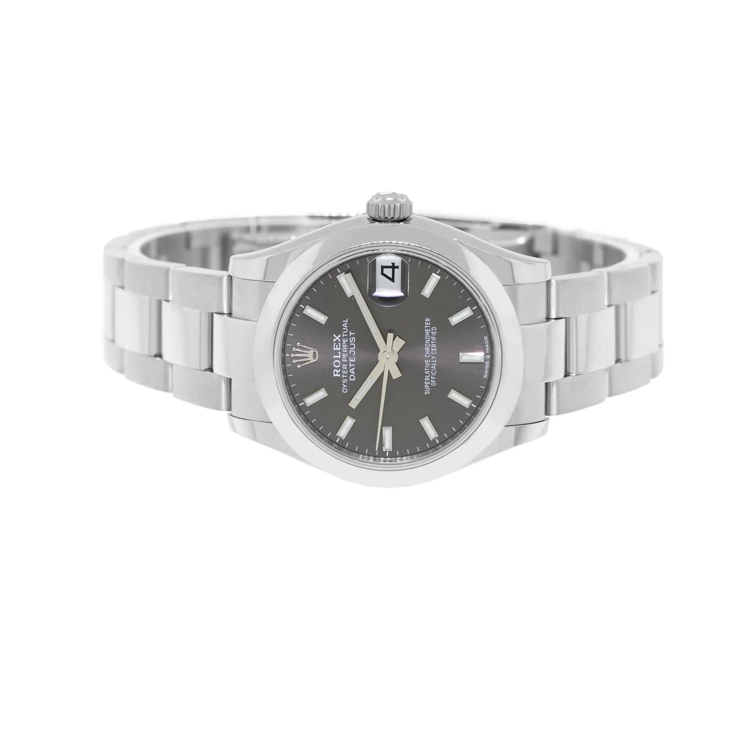 Rolex Datejust 31mm Stainless Steel Rhodium Index Dial & Smooth Bezel 278240