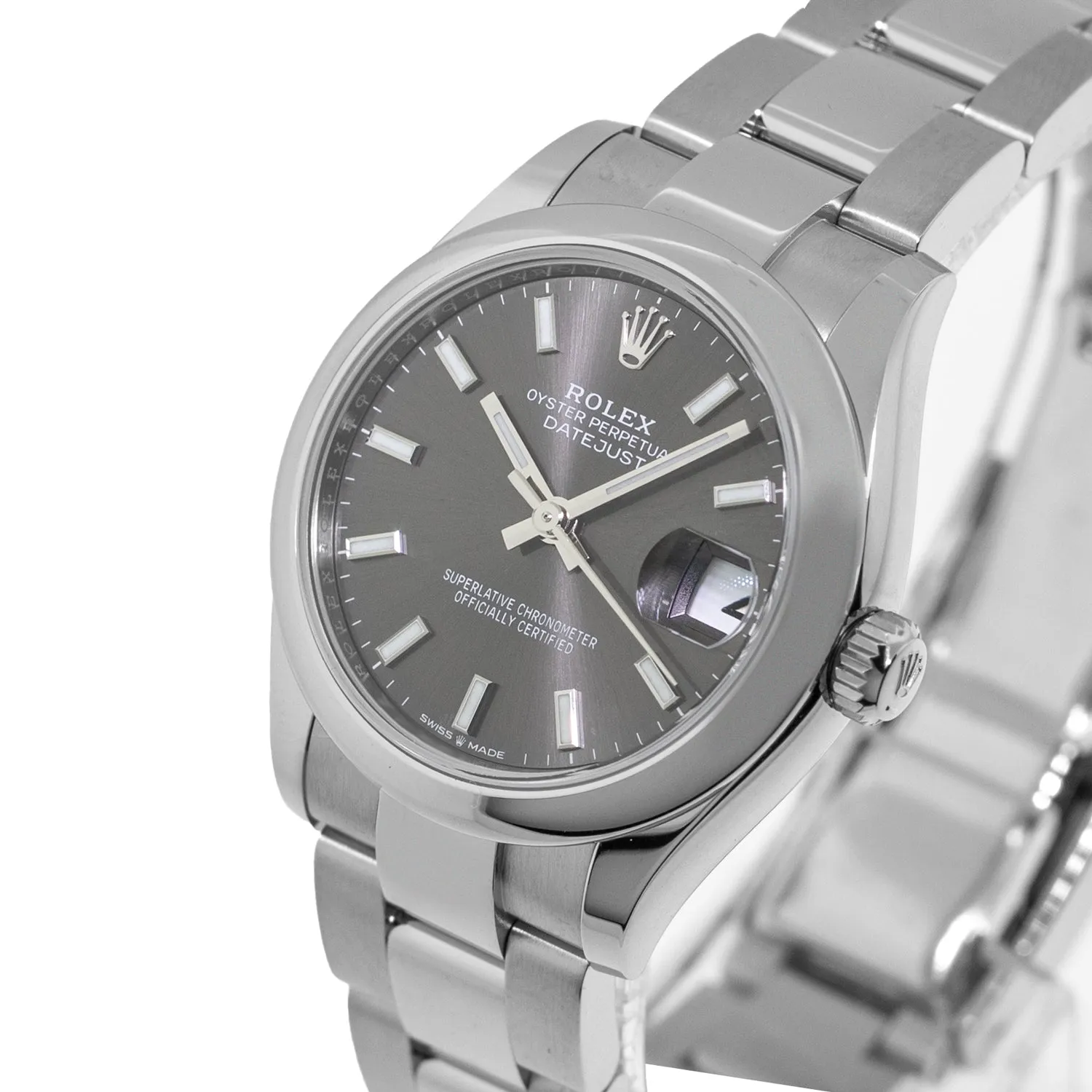 Rolex Datejust 31mm Stainless Steel Rhodium Index Dial & Smooth Bezel 278240