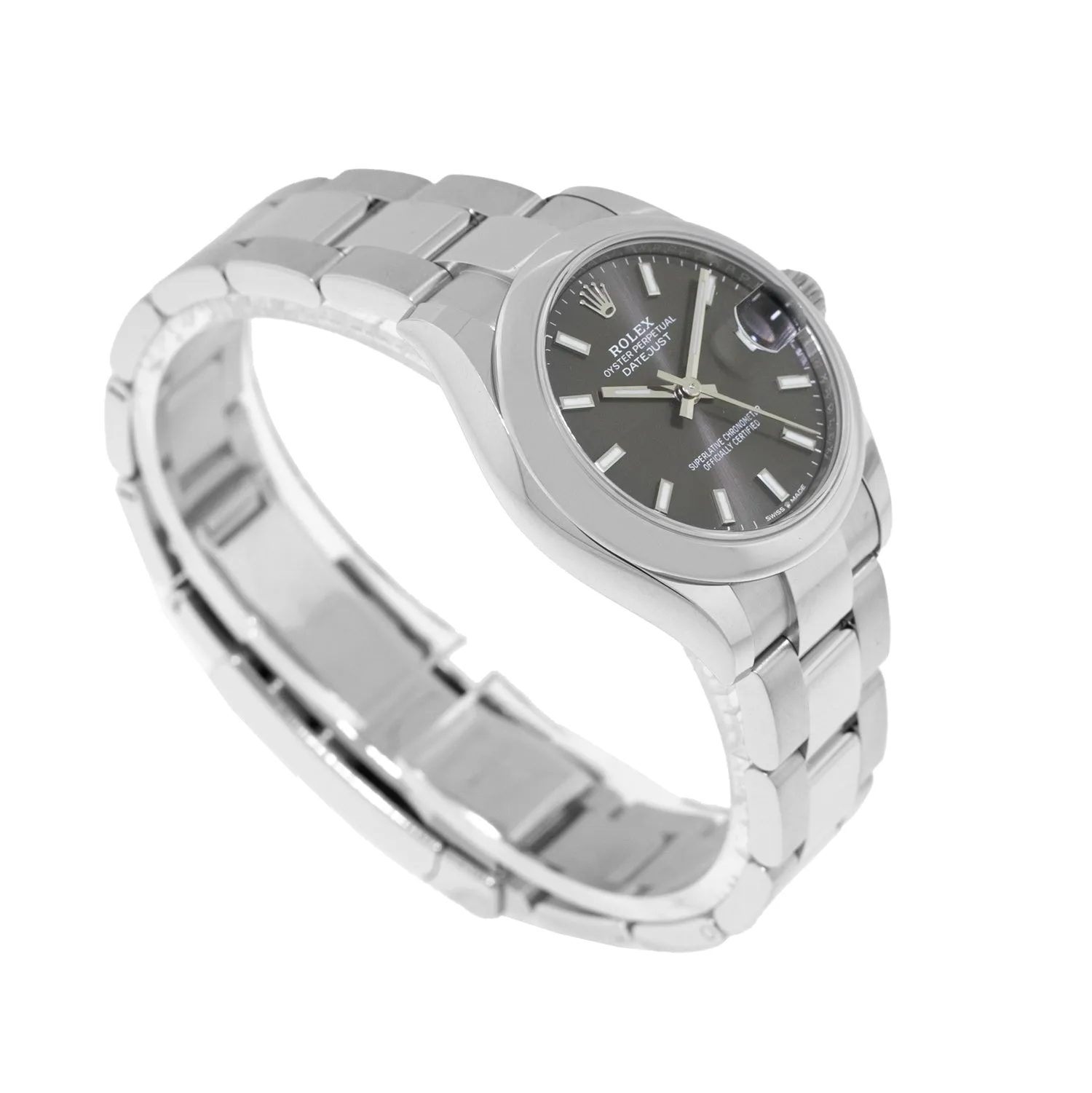 Rolex Datejust 31mm Stainless Steel Rhodium Index Dial & Smooth Bezel 278240
