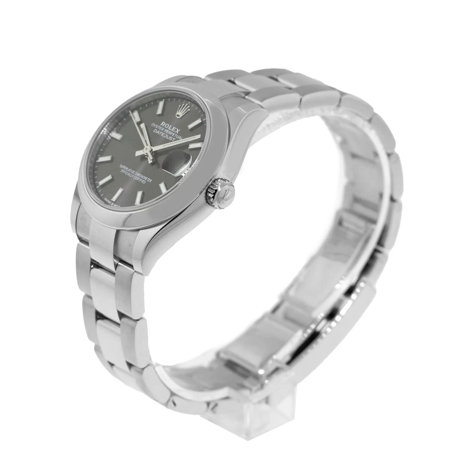 Rolex Datejust 31mm Stainless Steel Rhodium Index Dial & Smooth Bezel 278240