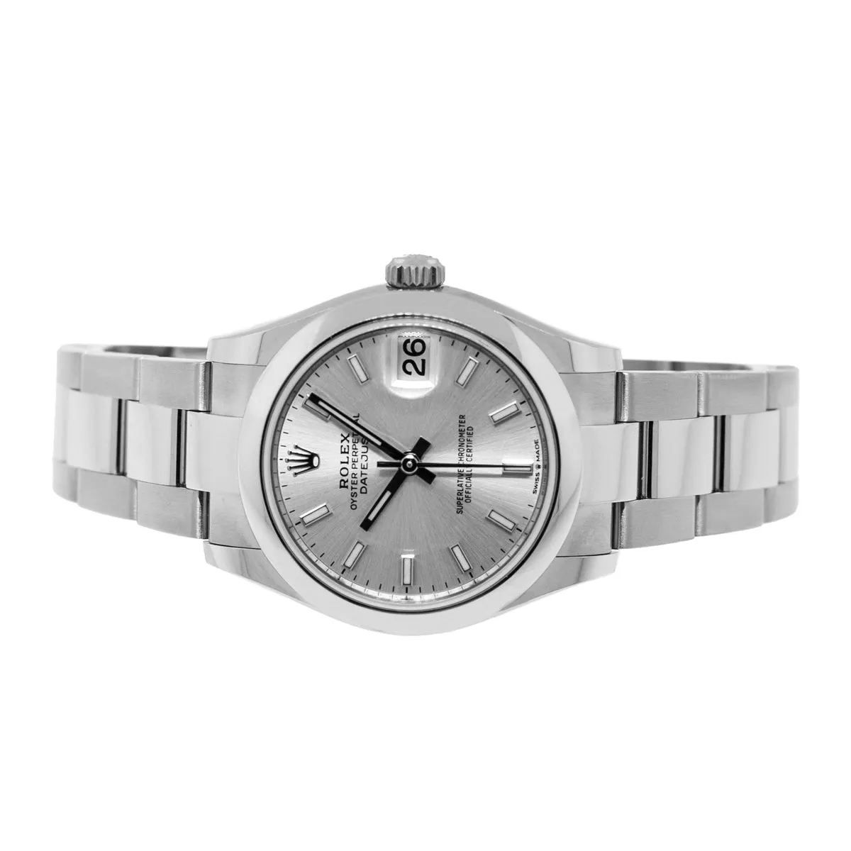 Rolex Datejust 31mm Stainless Steel Silver Index Dial & Smooth Bezel 278240
