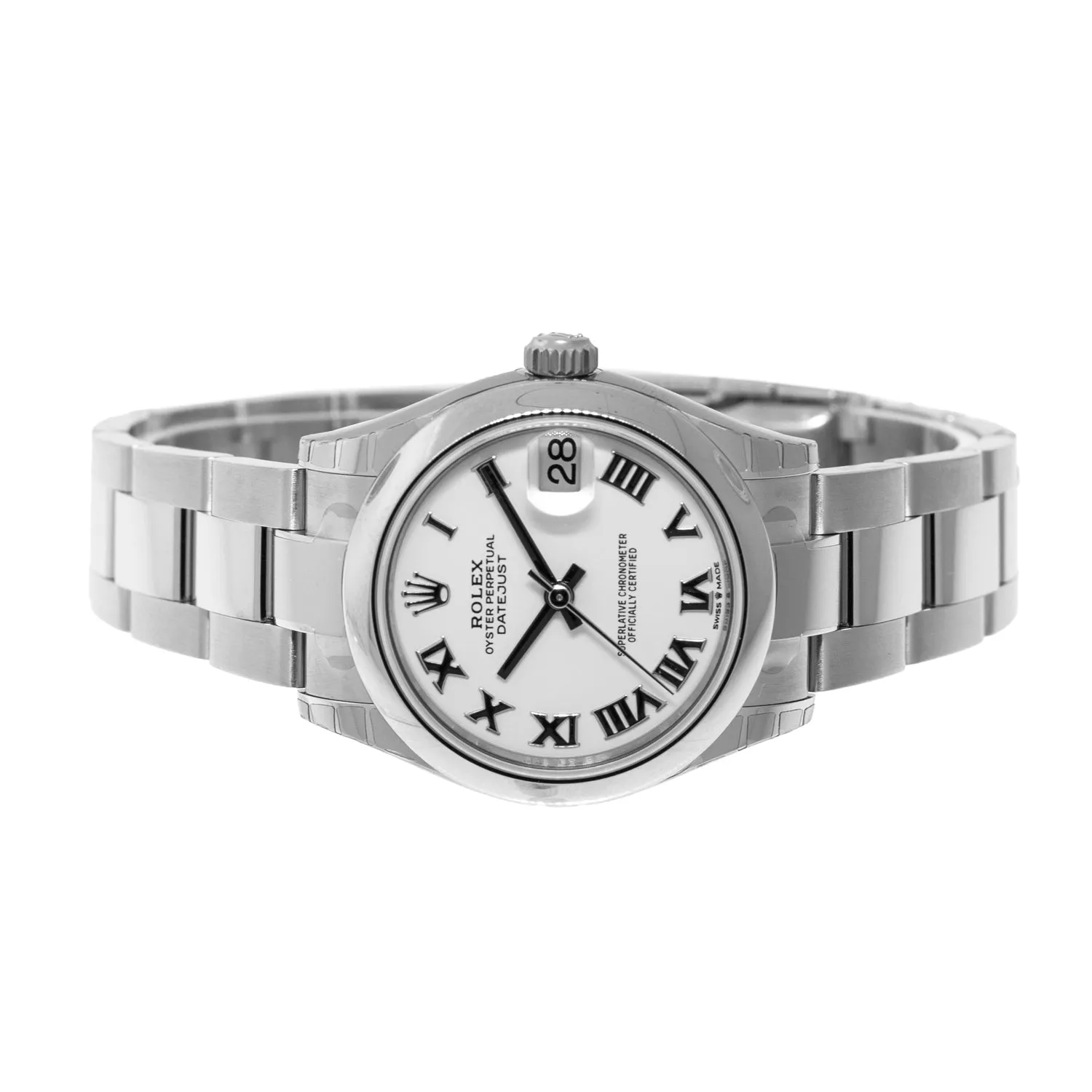 Rolex Datejust 31mm Stainless Steel White Roman Dial & Smooth Bezel 278240
