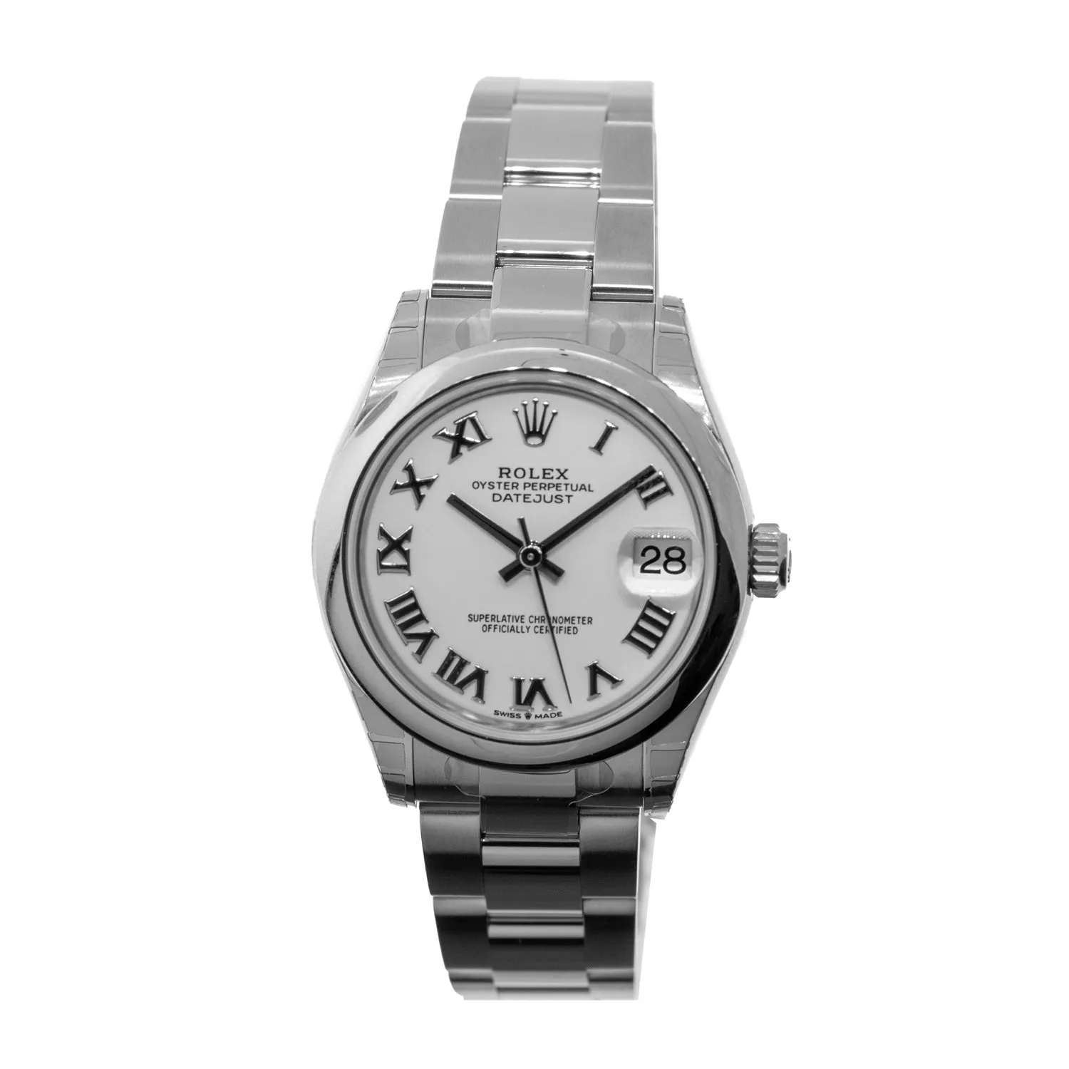 Rolex Datejust 31mm Stainless Steel White Roman Dial & Smooth Bezel 278240