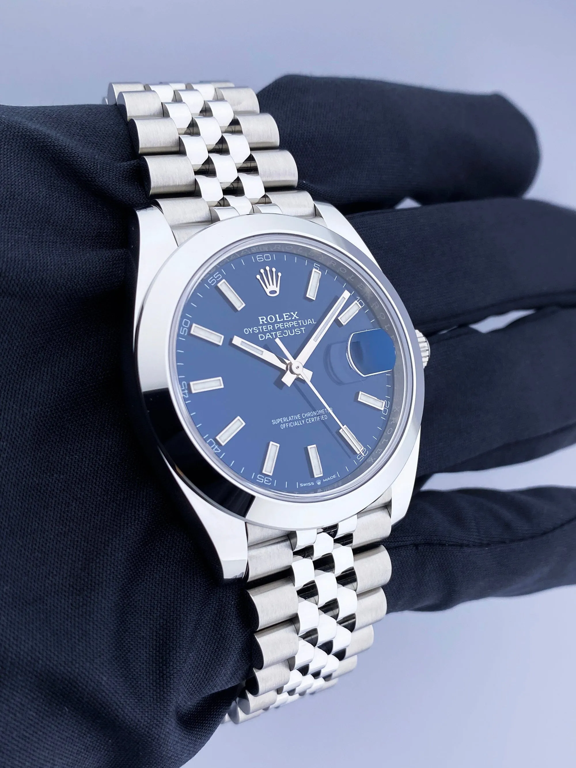 Rolex Datejust 41 126300 Blue Dial Mens Watch Box Papers