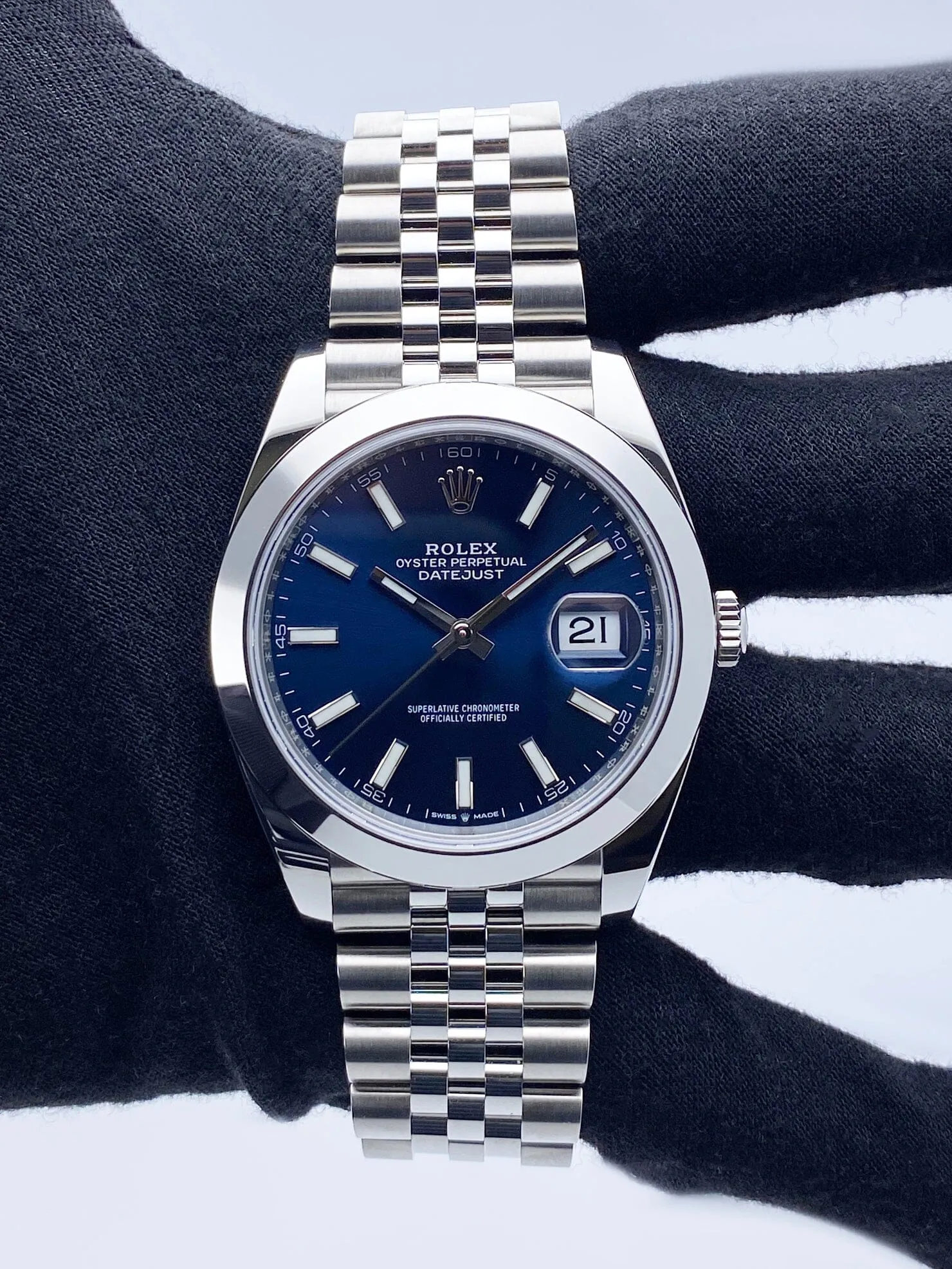 Rolex Datejust 41 126300 Blue Dial Mens Watch Box Papers