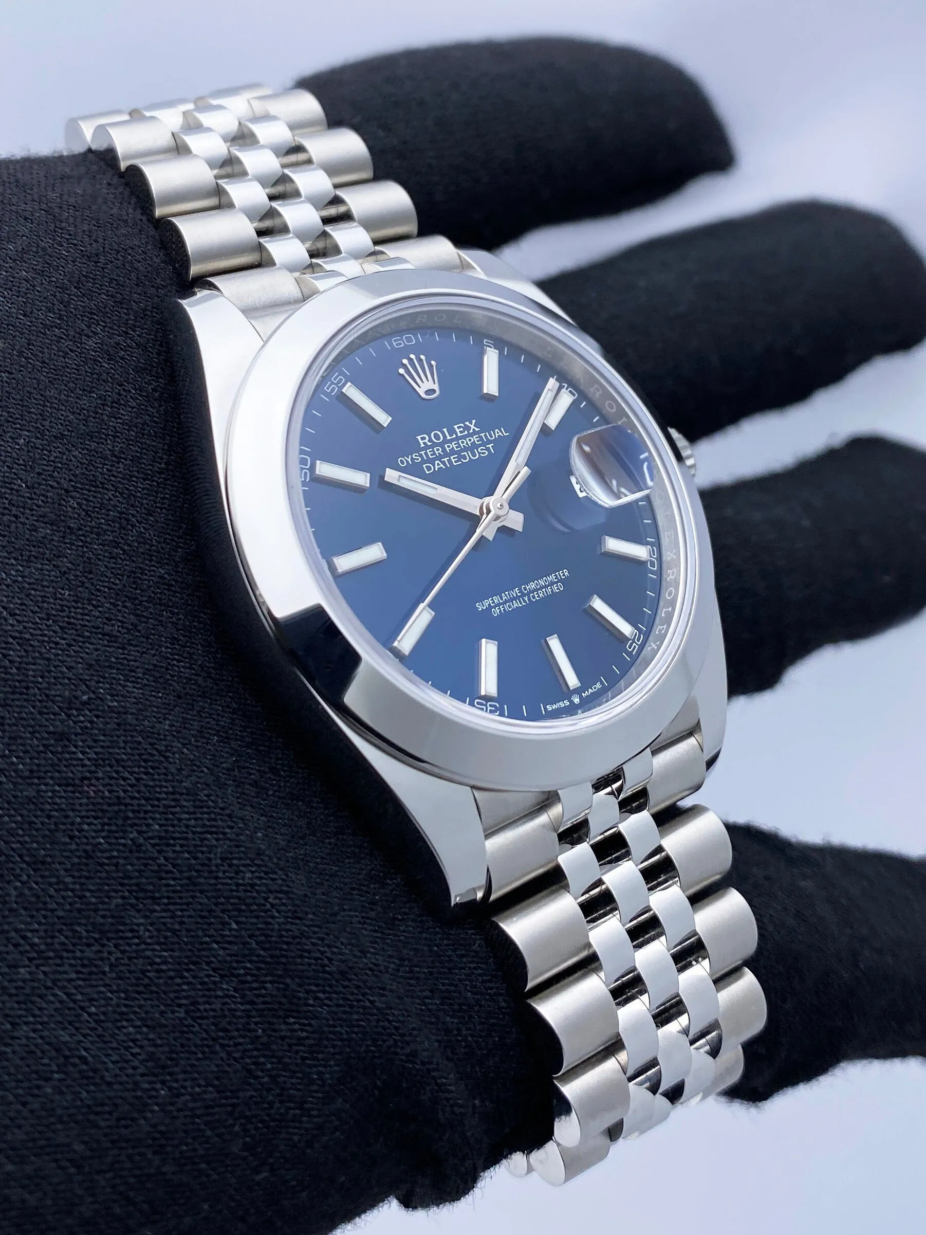 Rolex Datejust 41 126300 Blue Dial Mens Watch Box Papers