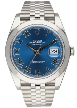 Rolex Datejust 41 126300 Blue Dial Mens Watch Box Papers