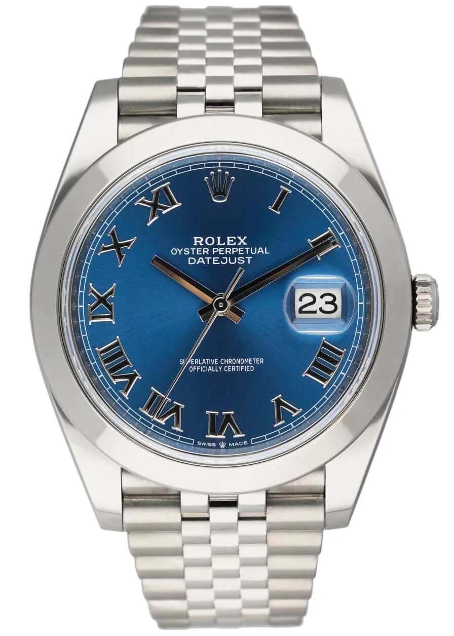 Rolex Datejust 41 126300 Blue Dial Mens Watch Box Papers