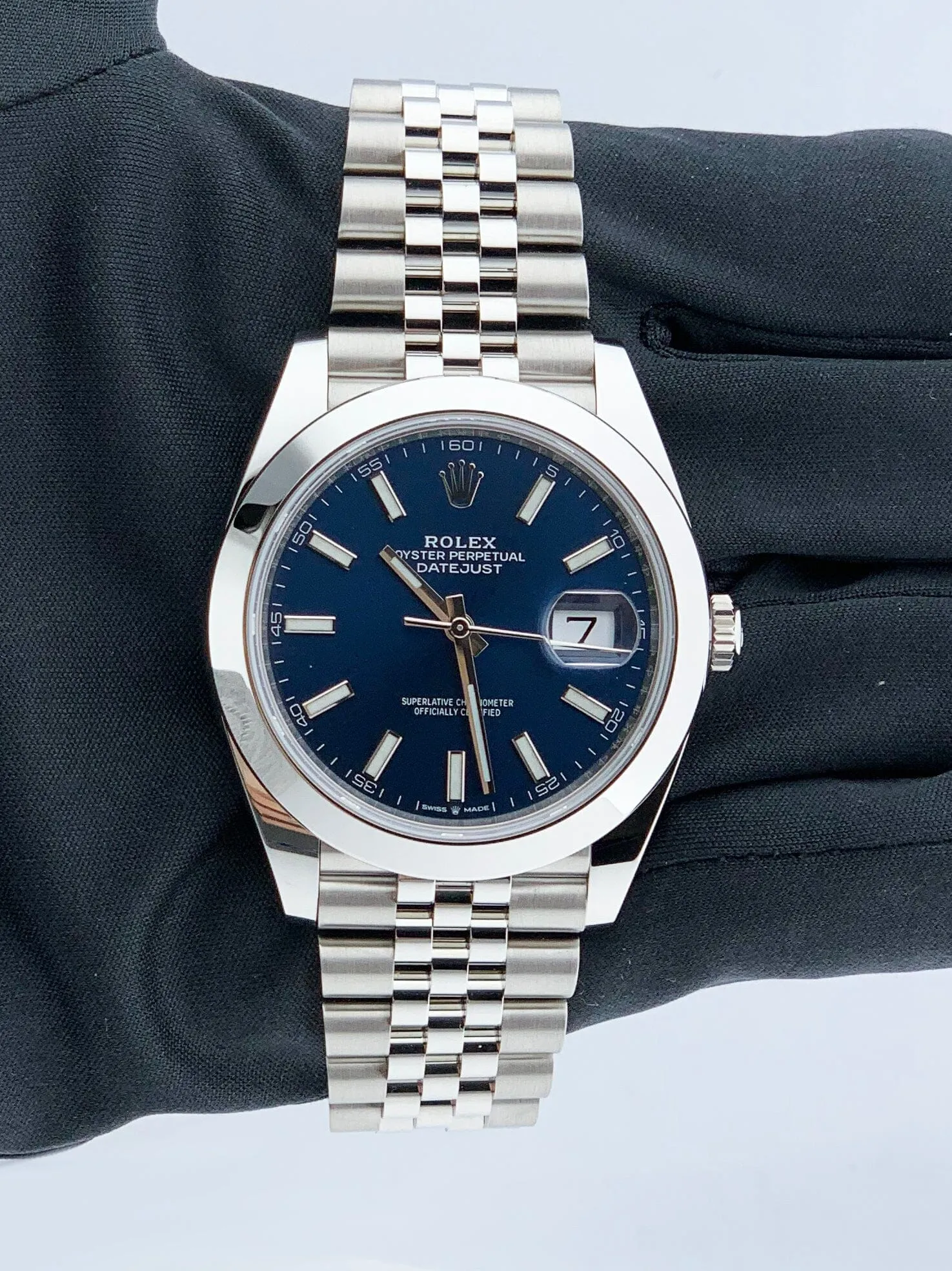 Rolex Datejust 41 126300 Blue Dial Mens Watch Box Papers