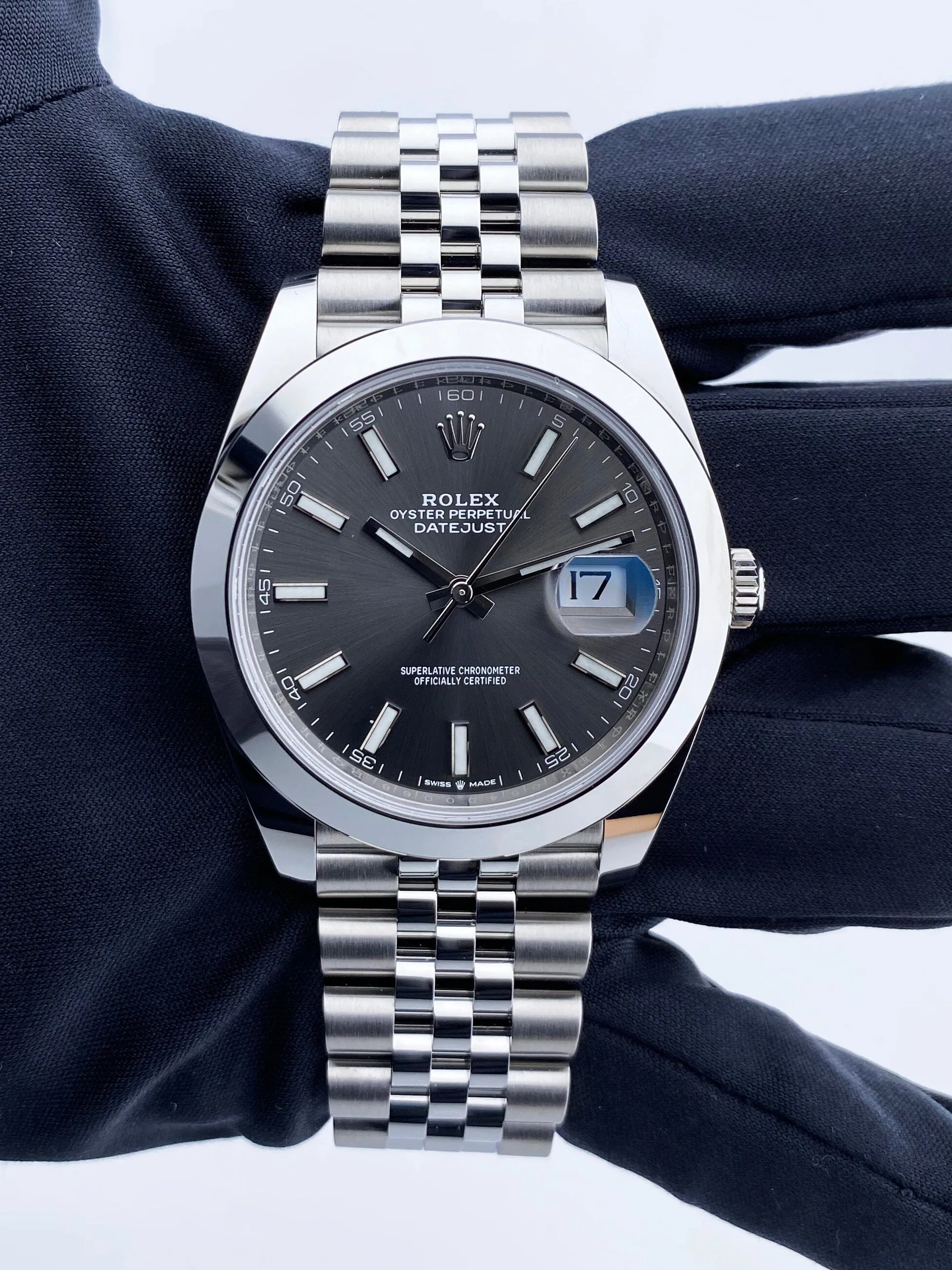 Rolex Datejust 41 126300 Slate Dial Mens Watch Box & Papers