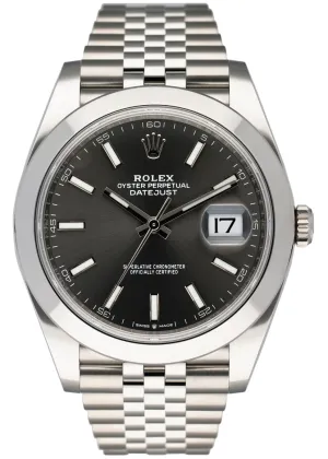 Rolex Datejust 41 126300 Slate Dial Mens Watch Box & Papers
