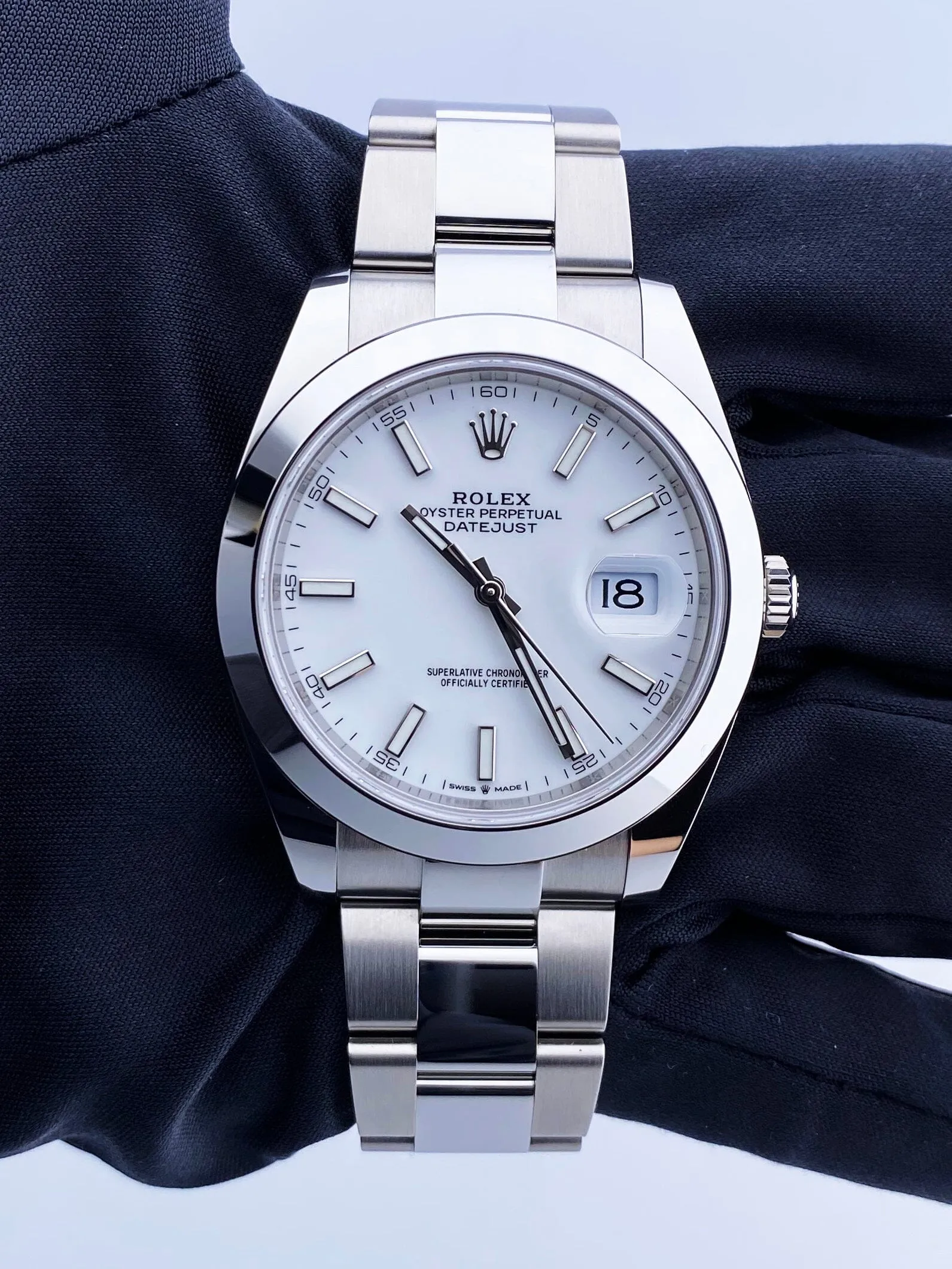 Rolex Datejust 41 126300 White Dial Mens Watch Box Papers