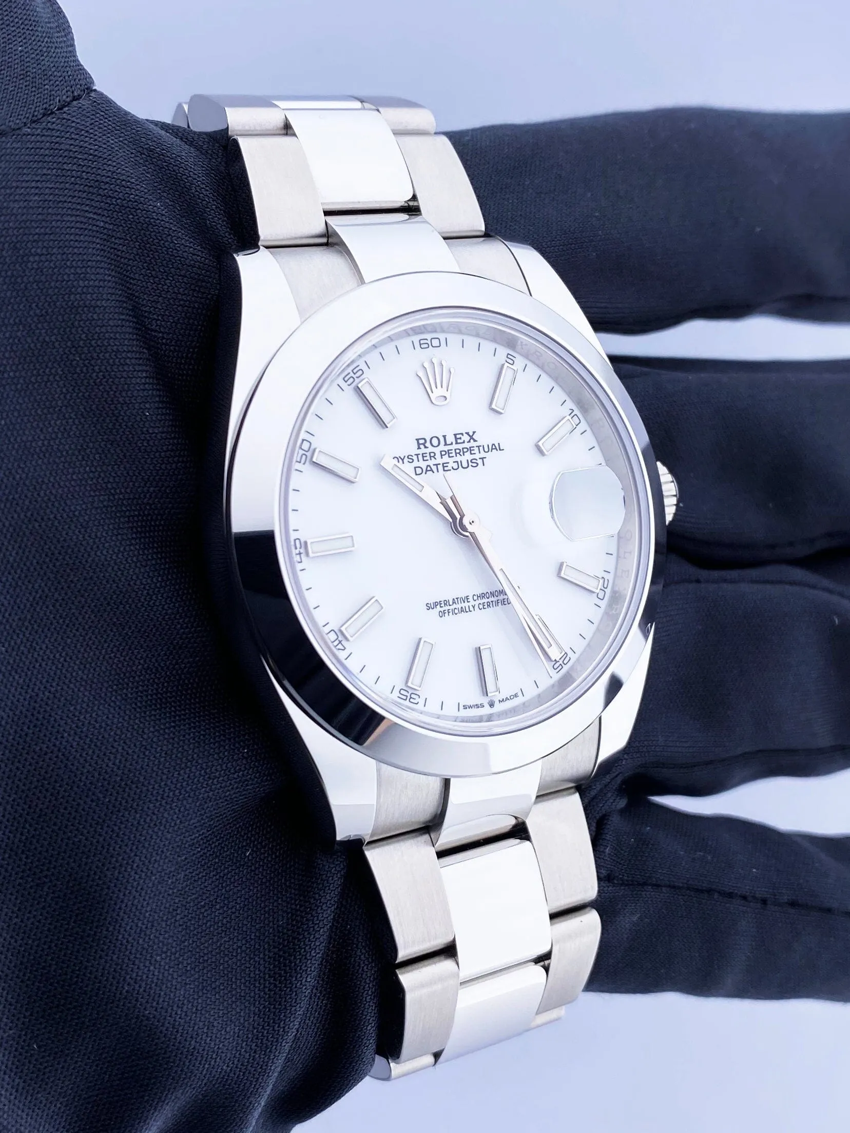 Rolex Datejust 41 126300 White Dial Mens Watch Box Papers