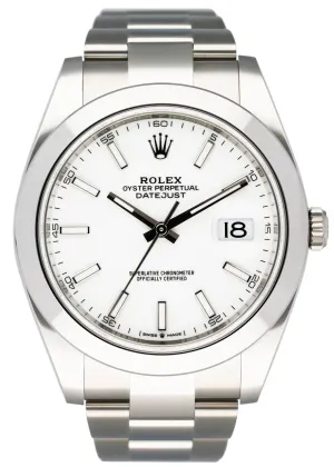 Rolex Datejust 41 126300 White Dial Mens Watch Box Papers