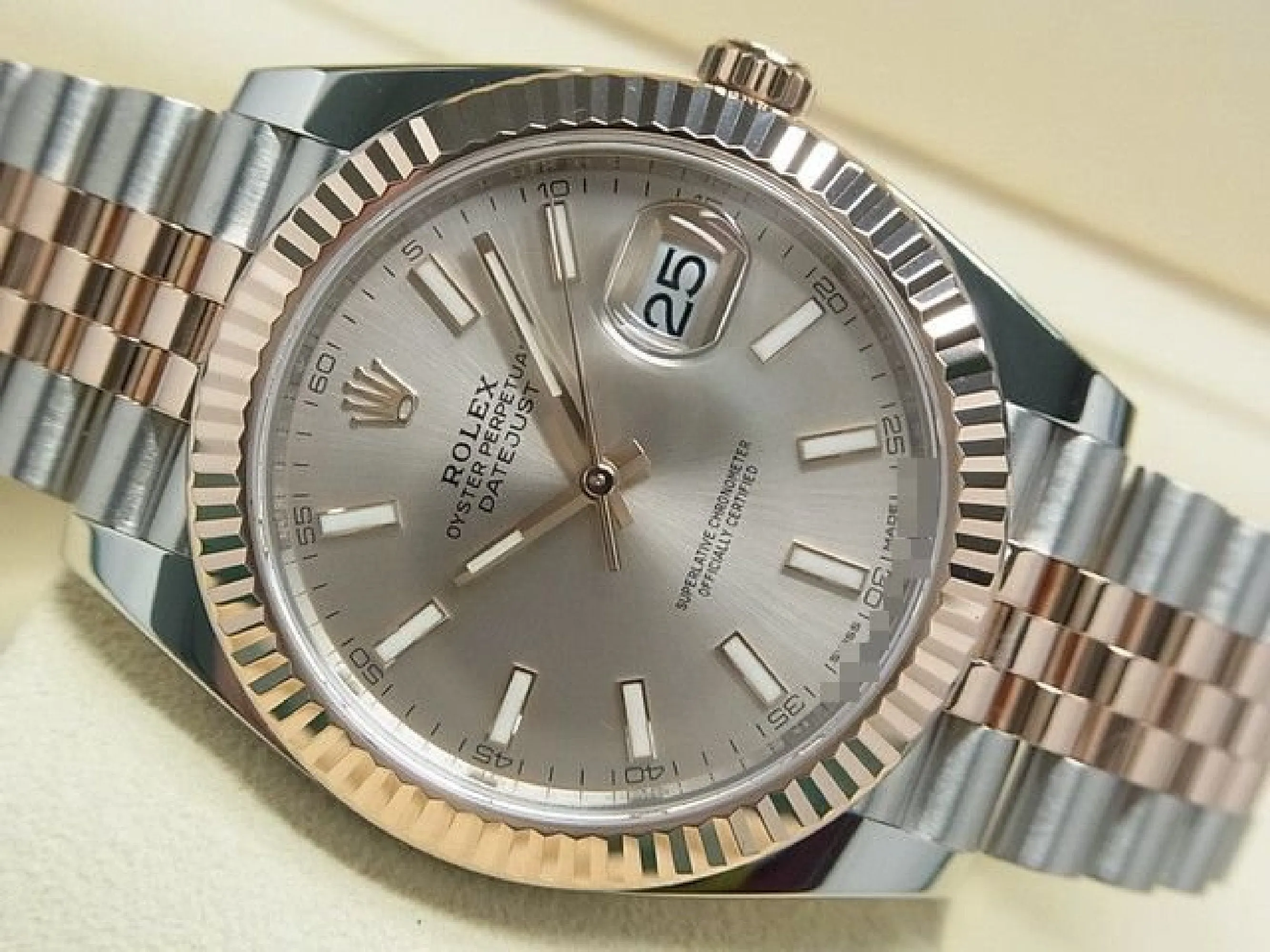 ROLEX Datejust 41 SS x Everose Gold Sundust Dial 126631 Mens 180239542