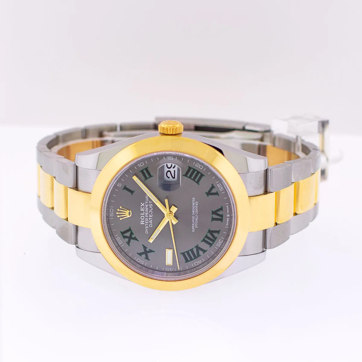 Rolex Datejust 41mm 18K Yellow Gold & Steel "Wimbledon" Dial & Smooth Bezel 126303