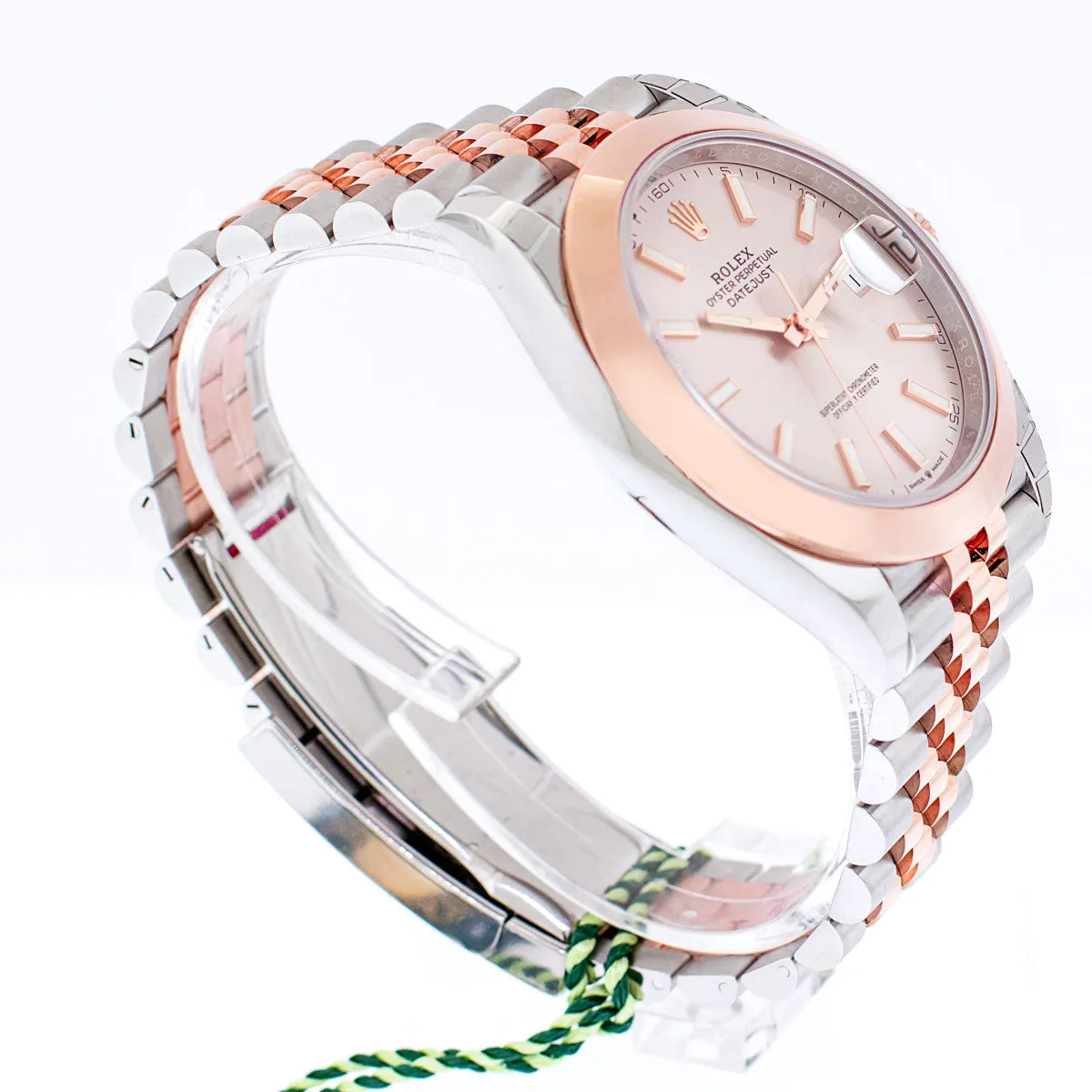 Rolex Datejust 41mm Everose Gold & Steel Sundust Index Dial Smooth Bezel Jubilee 126301