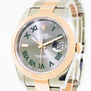 Rolex Datejust 41mm Everose Gold & Steel Wimbledon Dial & Smooth Bezel 126301
