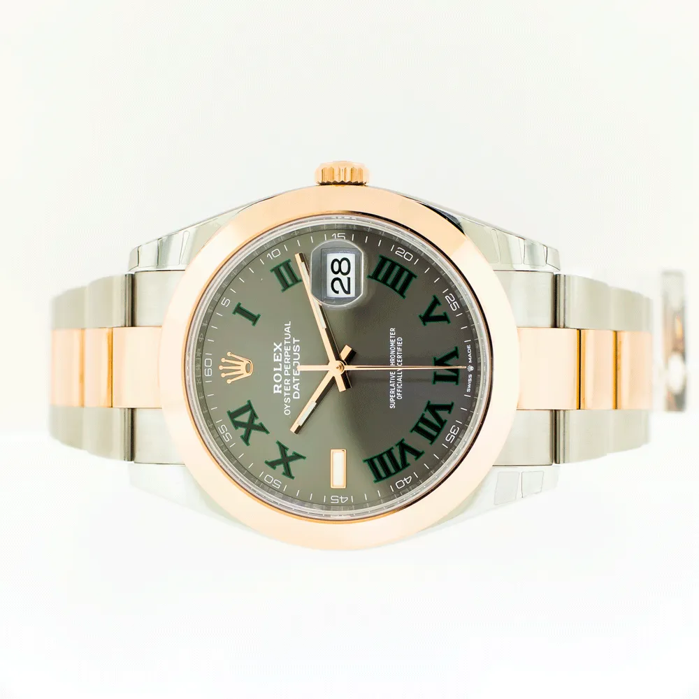 Rolex Datejust 41mm Everose Gold & Steel Wimbledon Dial & Smooth Bezel 126301