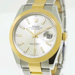 Rolex Datejust 41mm Yellow Gold & Steel Silver Index Dial & Smooth Bezel 126303