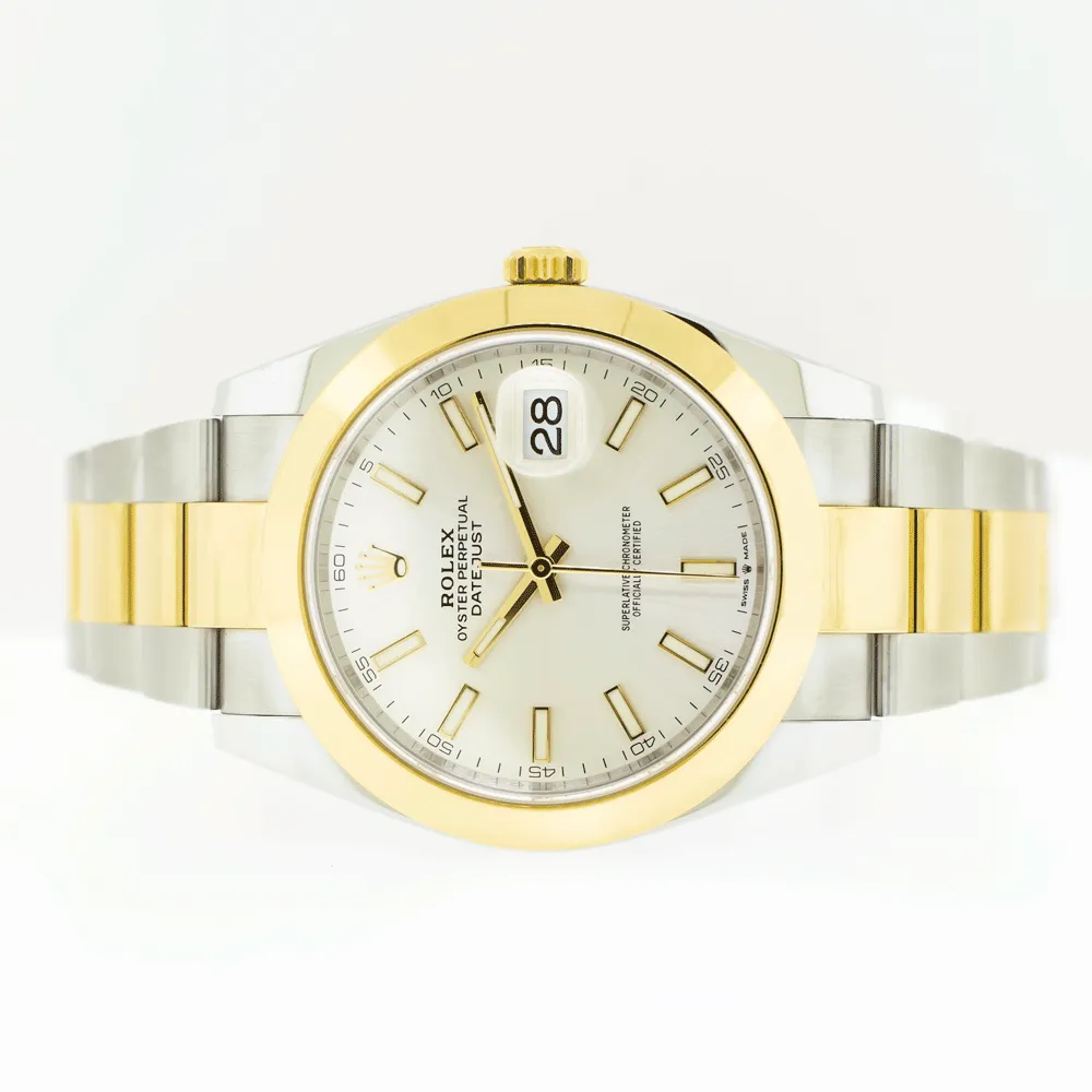 Rolex Datejust 41mm Yellow Gold & Steel Silver Index Dial & Smooth Bezel 126303
