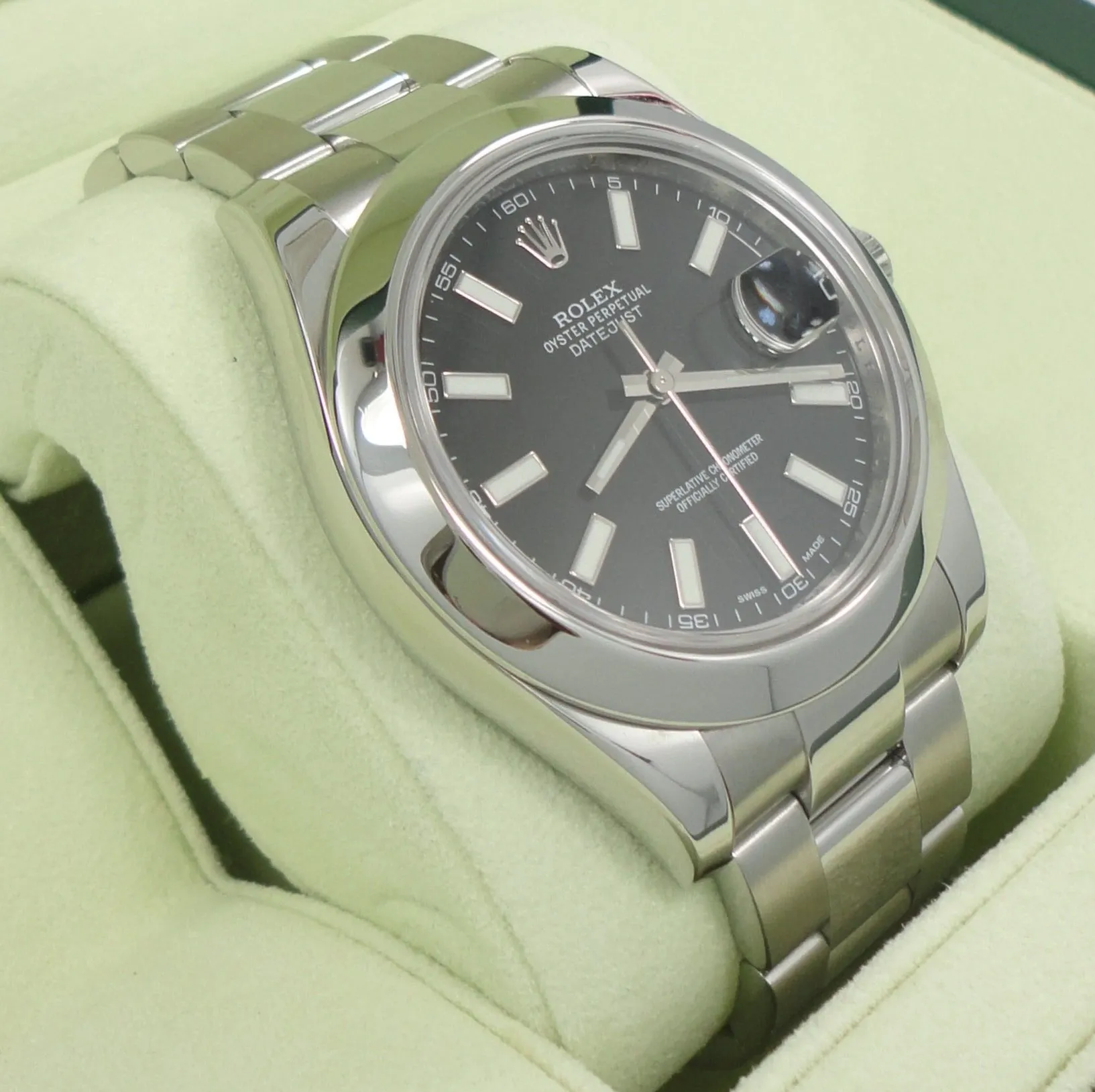 Rolex Datejust II 116300 Black Dial Oyster Steel Box/Papers Mint