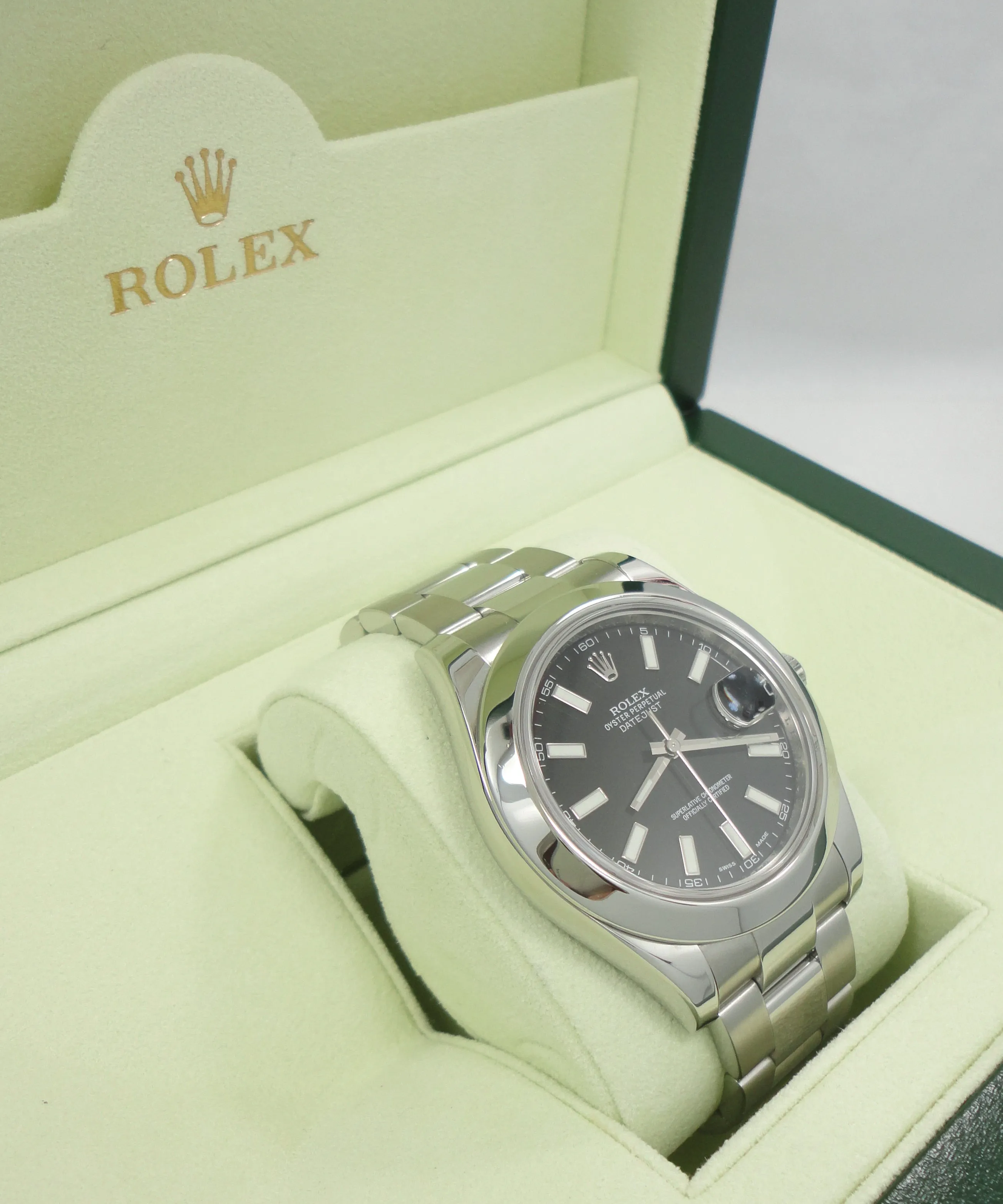 Rolex Datejust II 116300 Black Dial Oyster Steel Box/Papers Mint