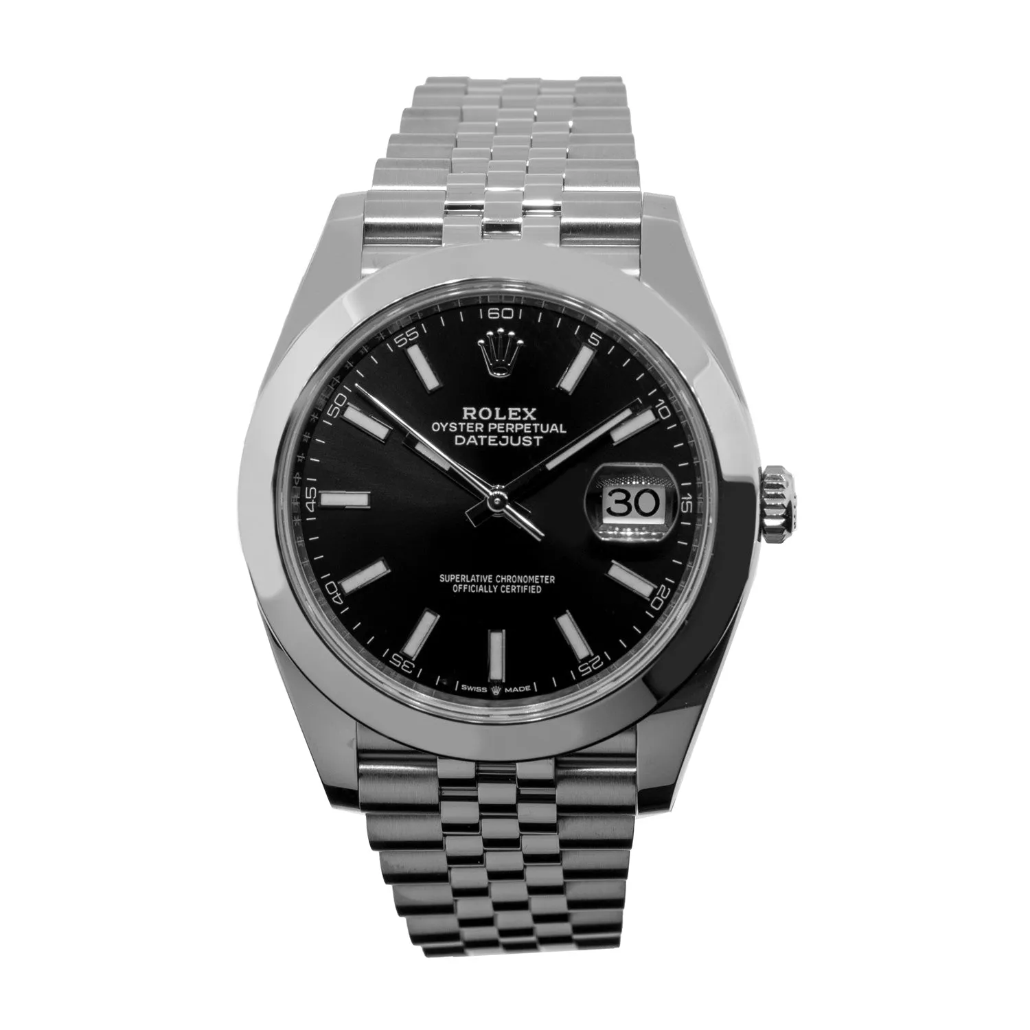 Rolex Datejust II 41mm Stainless Steel Black Index Dial & Smooth Bezel 126300
