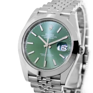 Rolex Datejust II 41mm Stainless Steel Green Index Dial Smooth Bezel 126300