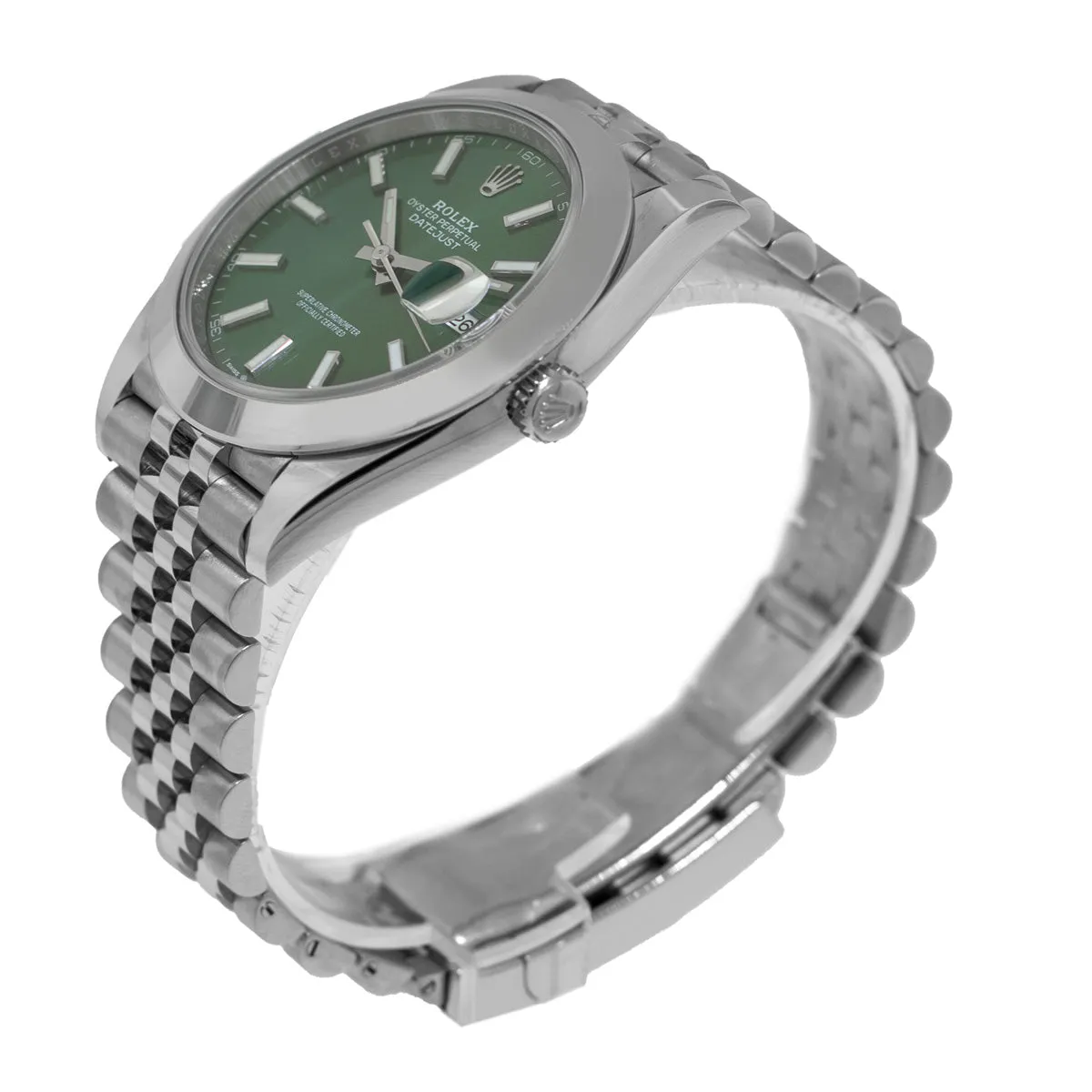 Rolex Datejust II 41mm Stainless Steel Green Index Dial Smooth Bezel 126300