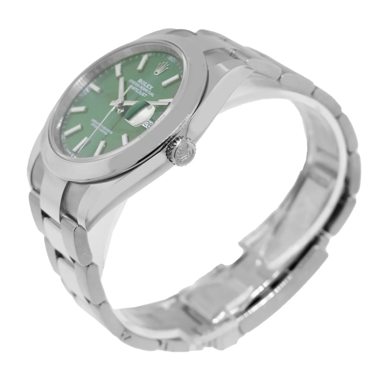 Rolex Datejust II 41mm Stainless Steel Green Index Dial Smooth Bezel 126300